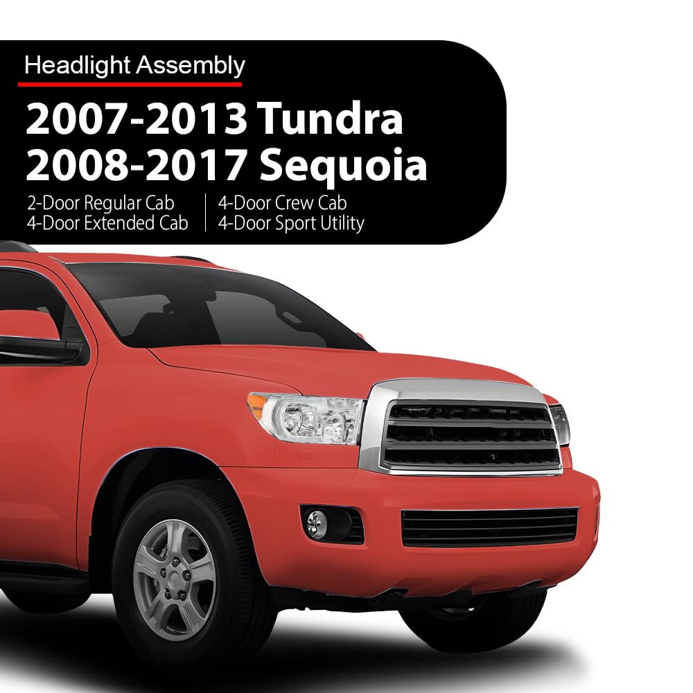 G-Plus Front Led Headlights Assembly, Compatible With Toyota Tundra 2007-2013/Fit Toyota Sequoia 2008-2017 Driver And Passenger