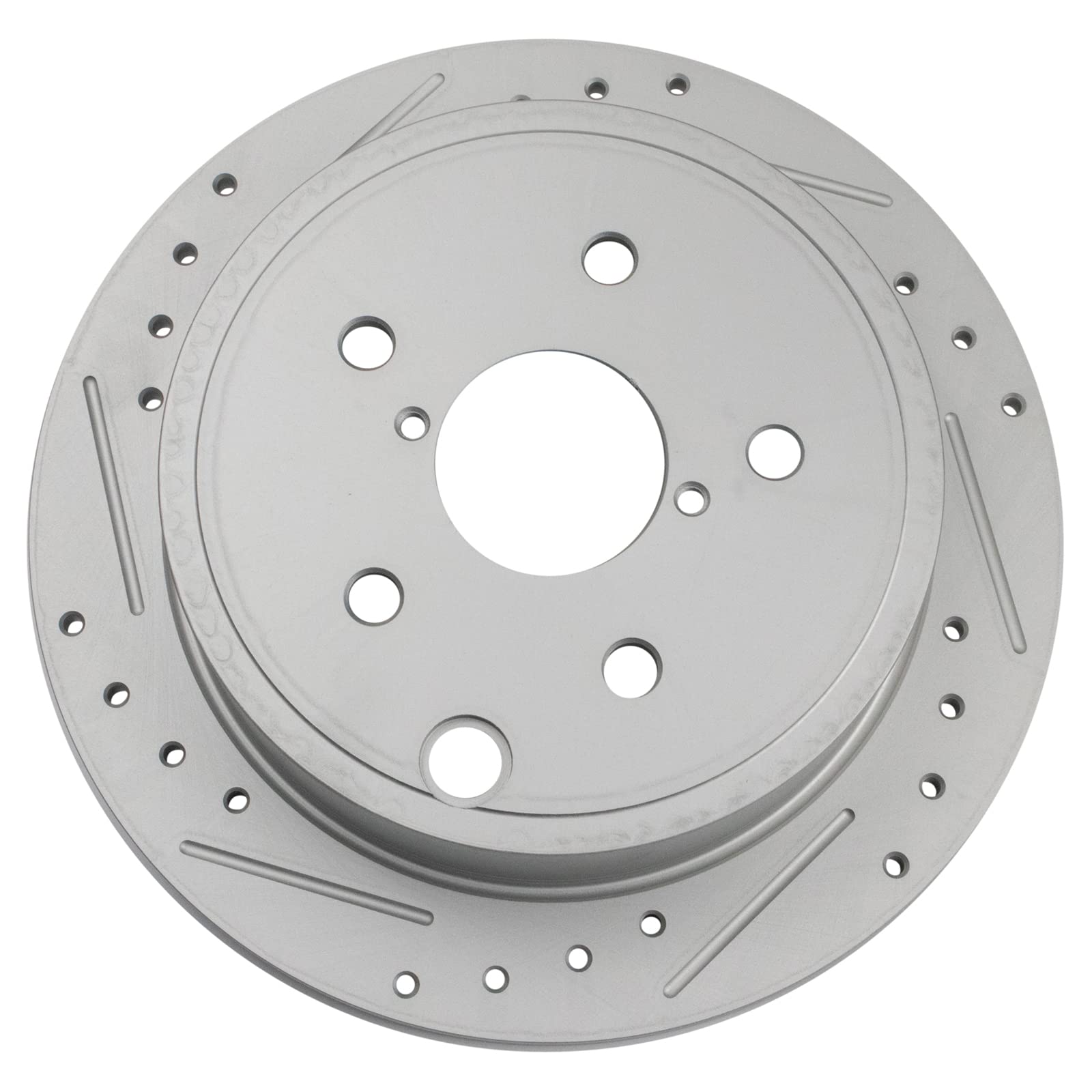 Trq Rear Performance Brake Rotors Set Premium G-Coated Cross Drilled & Slotted Compatible With 2015-2021 Subaru Wrx