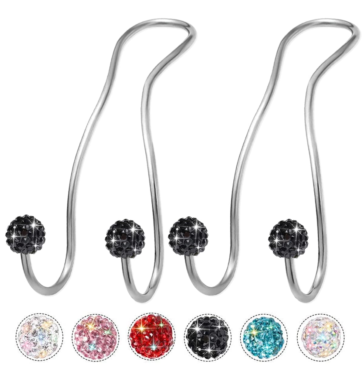 Mtgocha Bling Purse Hook For Car Headrest,Upgraded Cute Car Seat Hooks For Bag, Handbag Holder Purse Hanger For Car Bling Access