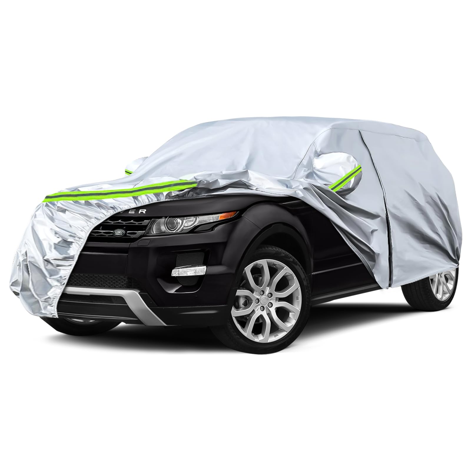 Waterproof Car Covers Replace For 2011-2025 Range Rover Evoque, 6 Layers Silver All Weather Car Cover With Zipper Door & Windpro
