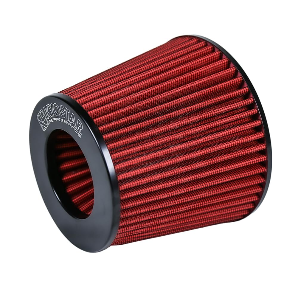 Kyostar Universal Red 3.5 Inch 89Mm Air Intake Cone Filter Replacement Quality Dry Air Filter