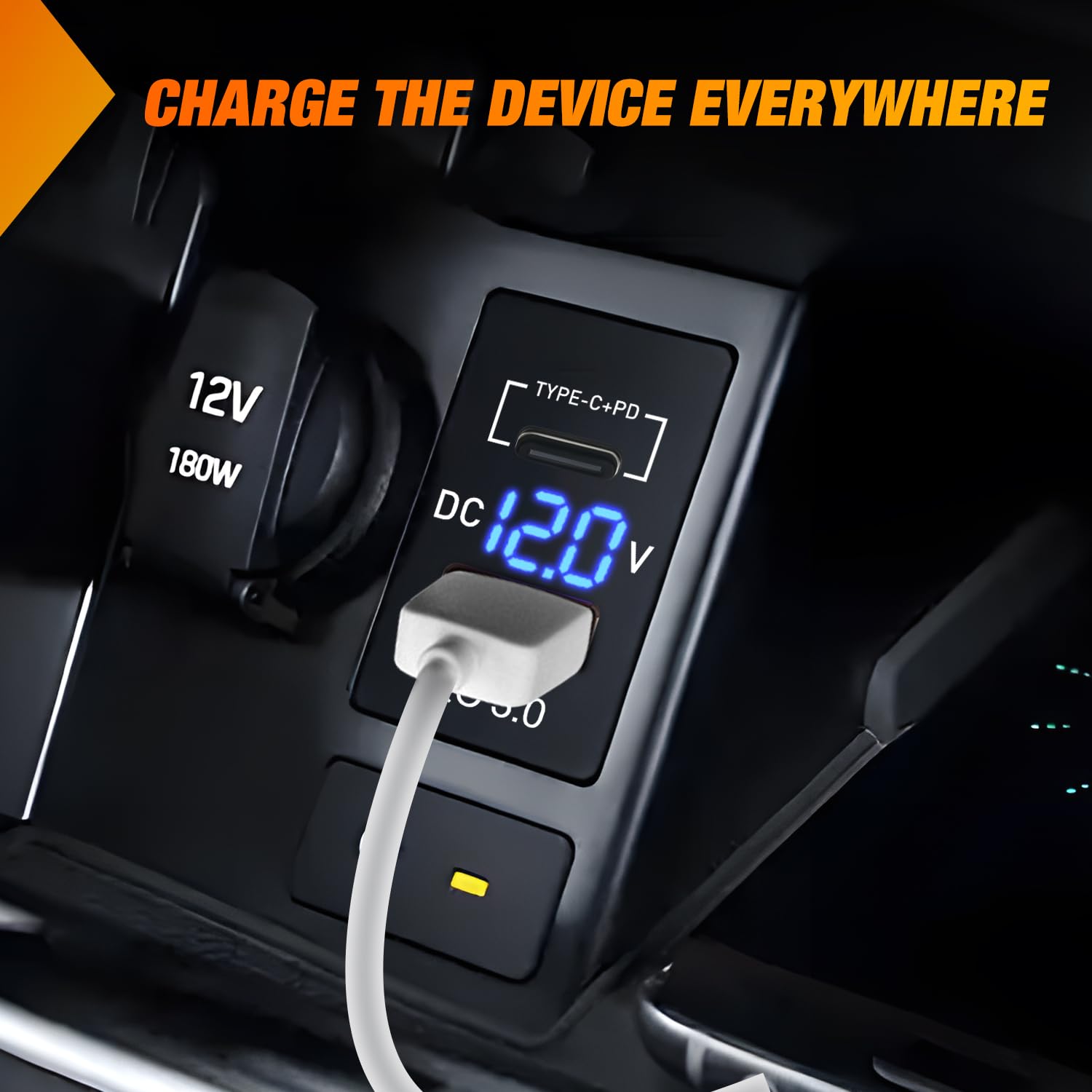 Nilight Rocker Switch Style Usb Outlet Socket Led Voltmeter 12V Pd Type C And Qc 3.0 Outlets Car Using 1.54'' X 0.83'' Replaceme