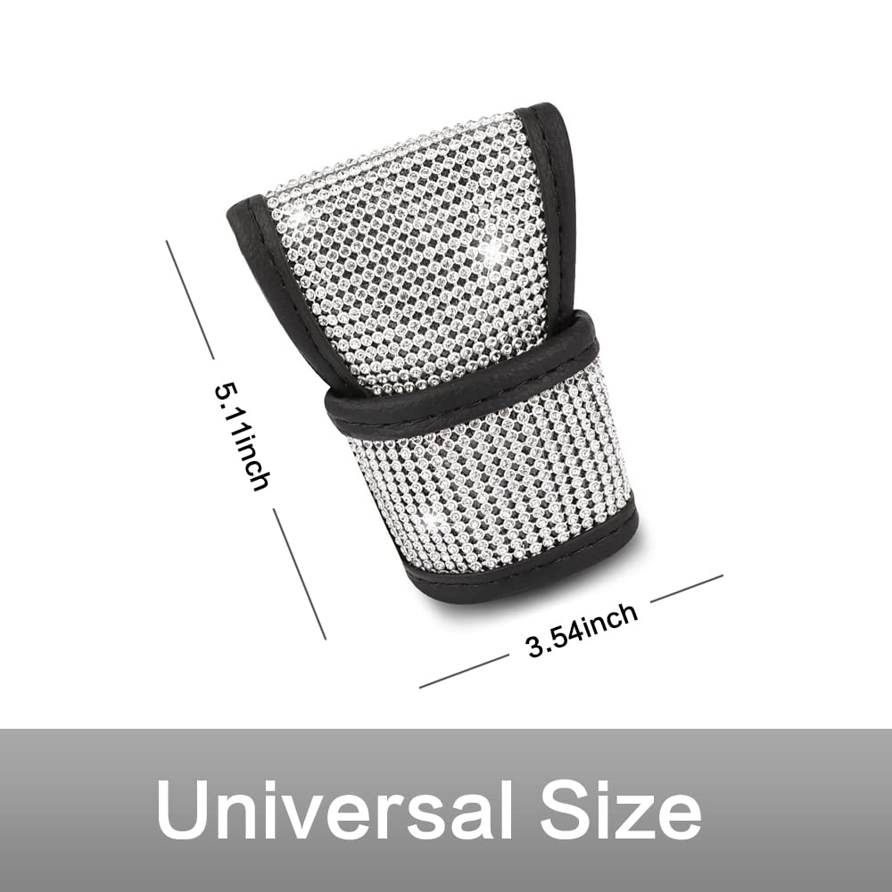 Vargtr Bling Bling Auto Gear Shift Knob Cover,Auto Shift Gear Cover With Crystal Glitter Bling Rhinestones,Car Knob Gear Stick P