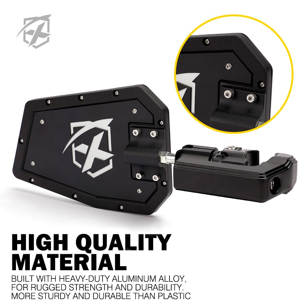 Xprite Utv Side Mirrors Fits 1.75''-2 Inch Roll Bar Cage, Heavy-Duty Aluminum Rear View Mirror Adjustable Bracket For Off-Road,