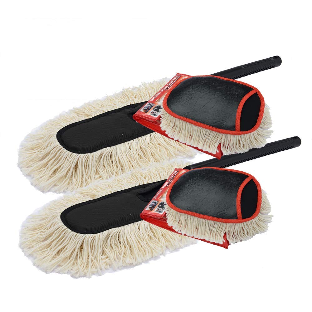 Jopasu Car Duster Brush & Mini Duster Brush Pack Of 2 Combo For Cleaning Dry Dust On Cars & Bikes. Scratch Proof, Water Saver & 