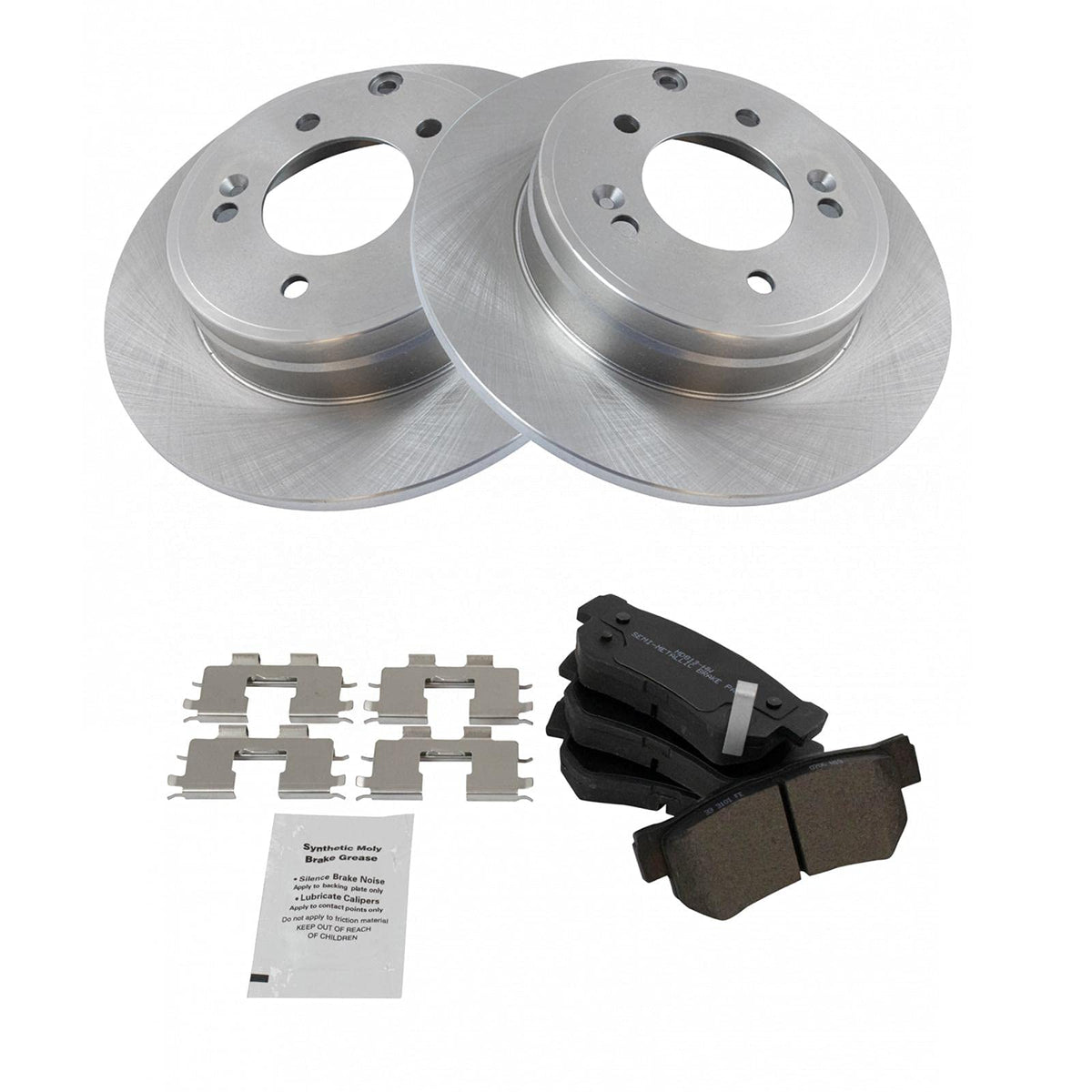 Trq Rear Brake Pad & Rotor Kit Brake Pads Brake Rotor Semi-Metallic Compatible With 2009 Hyundai Azera 2006-2008 Sonata