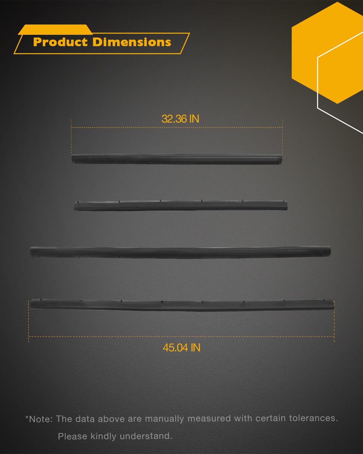 Door Lower Weatherstrip(4PCS), Front & Rear Rubber Door Seal Trim Set, Compatible with 1999-2016 Ford F250 F350 F450 F550 Super