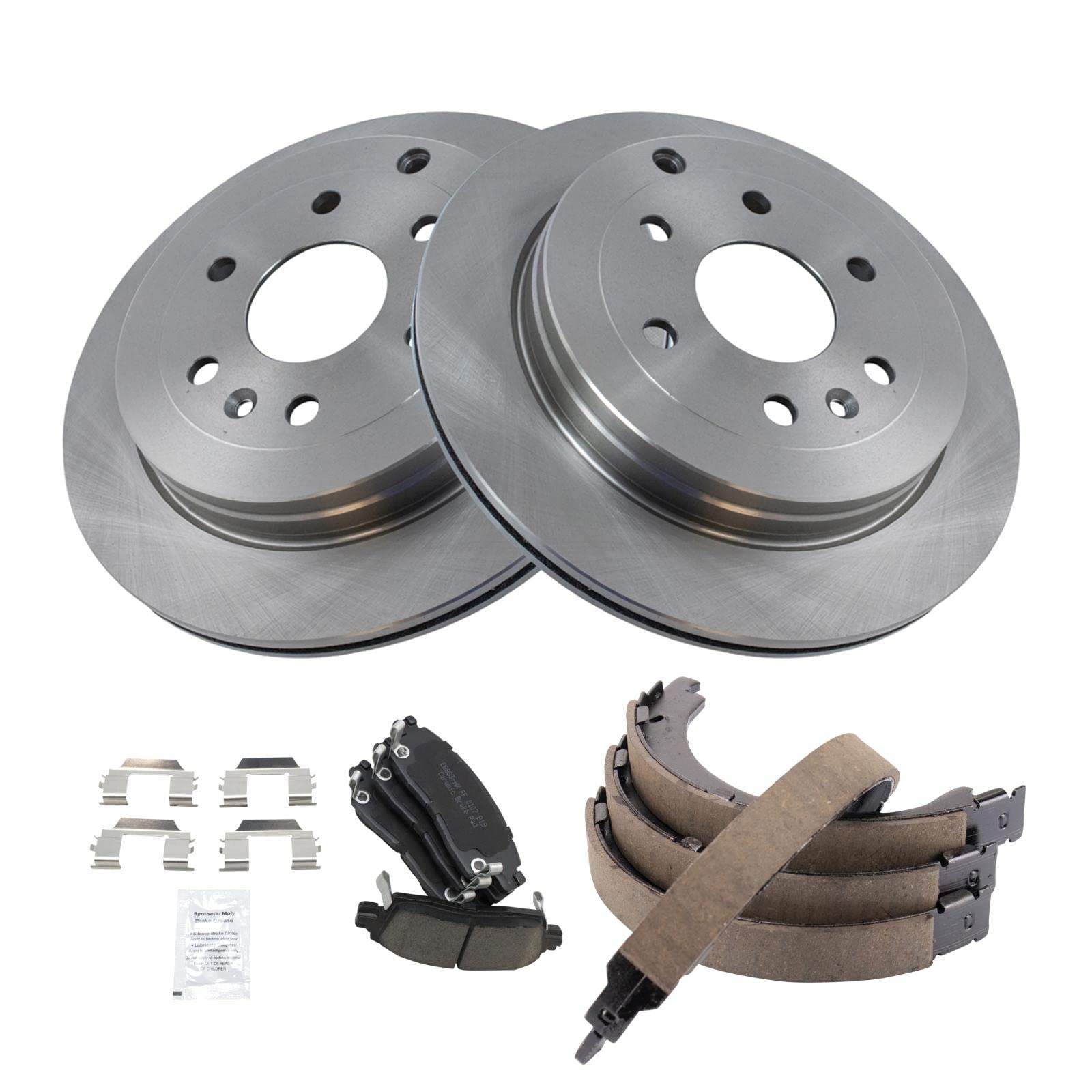 Trq Rear Brake Pad & Rotor Kit Compatible With 2008-2017 Buick Chevrolet Gmc Saturn