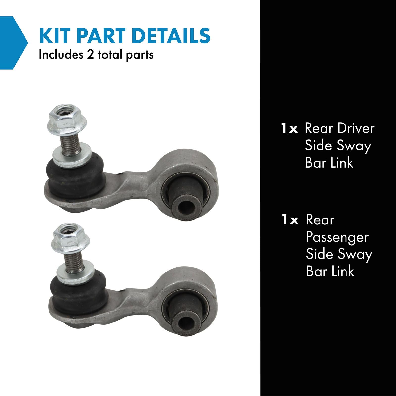 Trq Rear Sway Bar Stabilizer Link Set Compatible With 2018-2022 Honda Accord 2017-2022 Cr-V