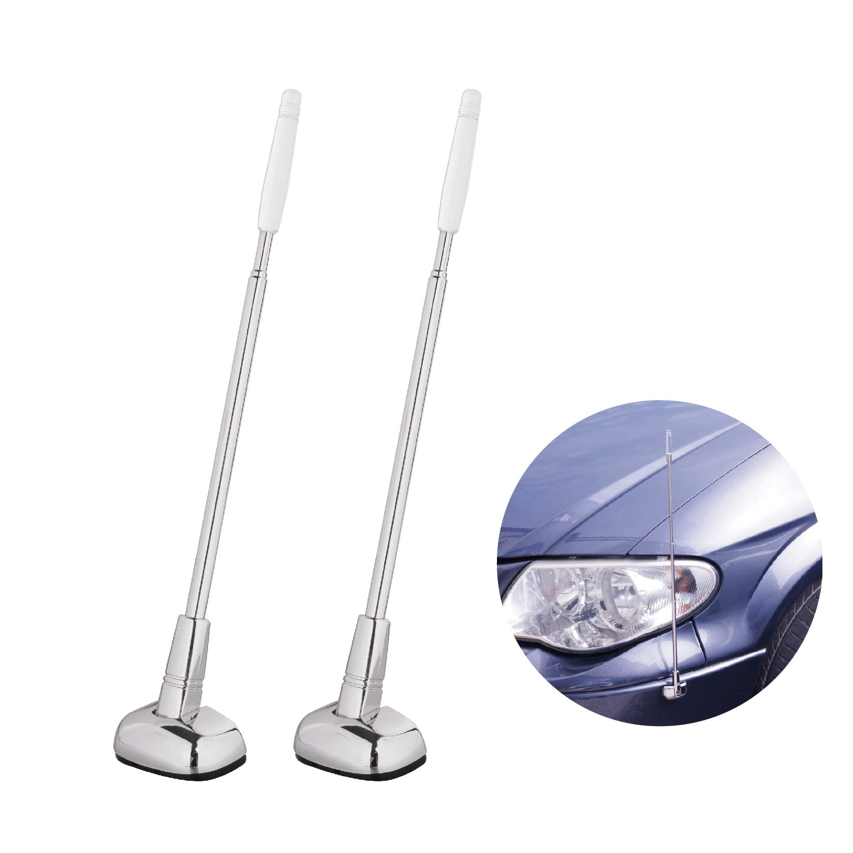 2-Pack Car Bumper Corner Antenna Pole Adjust Driving Parking Marker Protector For Green Hand In Driving Fit Universal Car Hypers