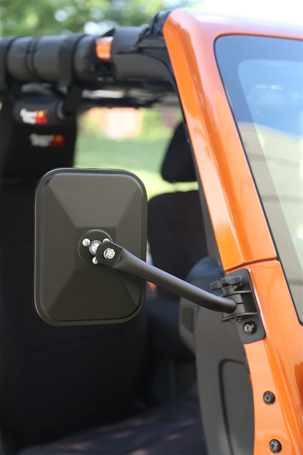 Rugged Ridge | Quick Release Mirror, Rectangular, Textured Black | 11025.18 | Fits 1997-2018 Jeep Wrangler