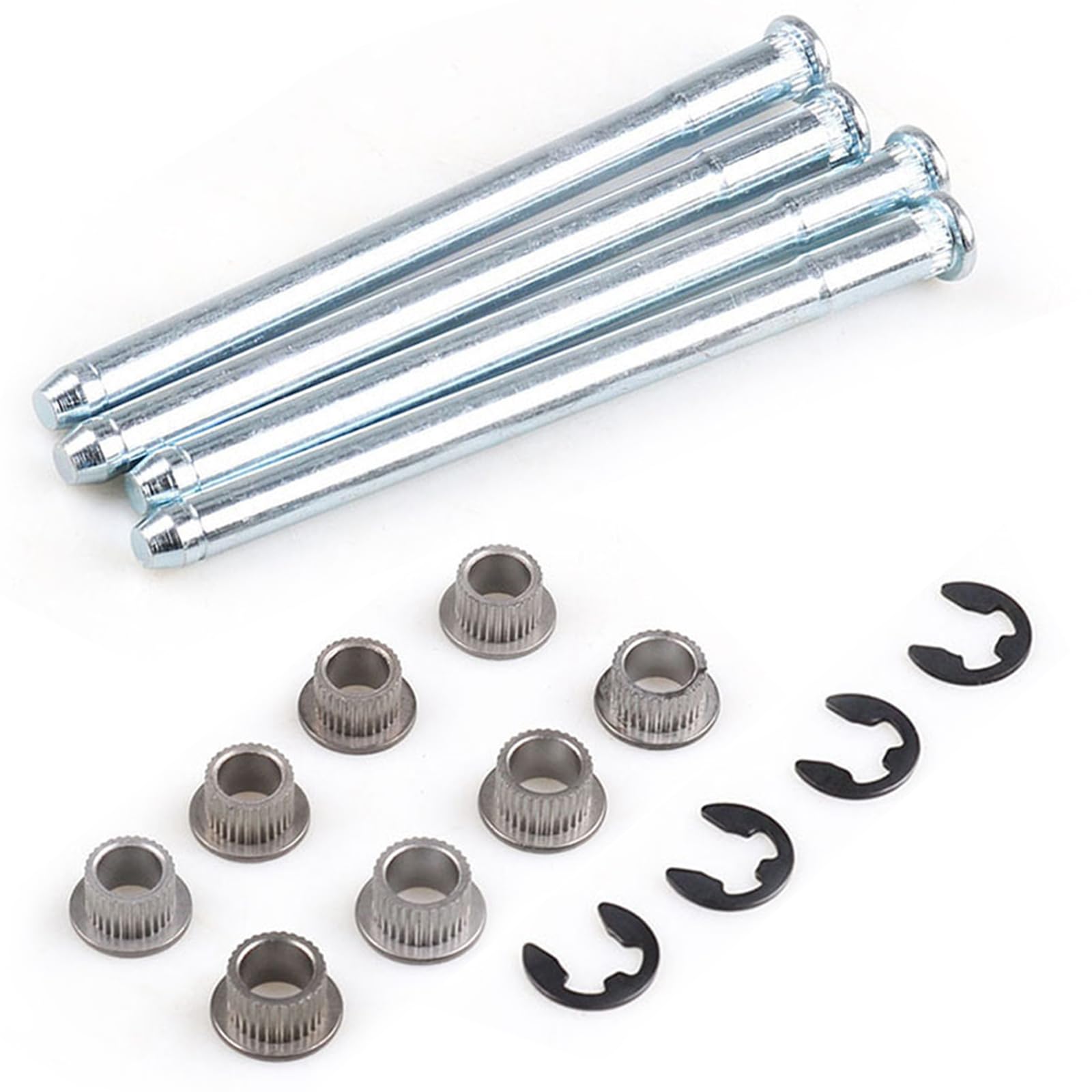 Flygun 16 PCS Car Door Hinge Pin Kit, Metal Rustproof Stabilized Door Hinge Roll Pin and Bushing Repair Kit, with E-Ring Clamp M