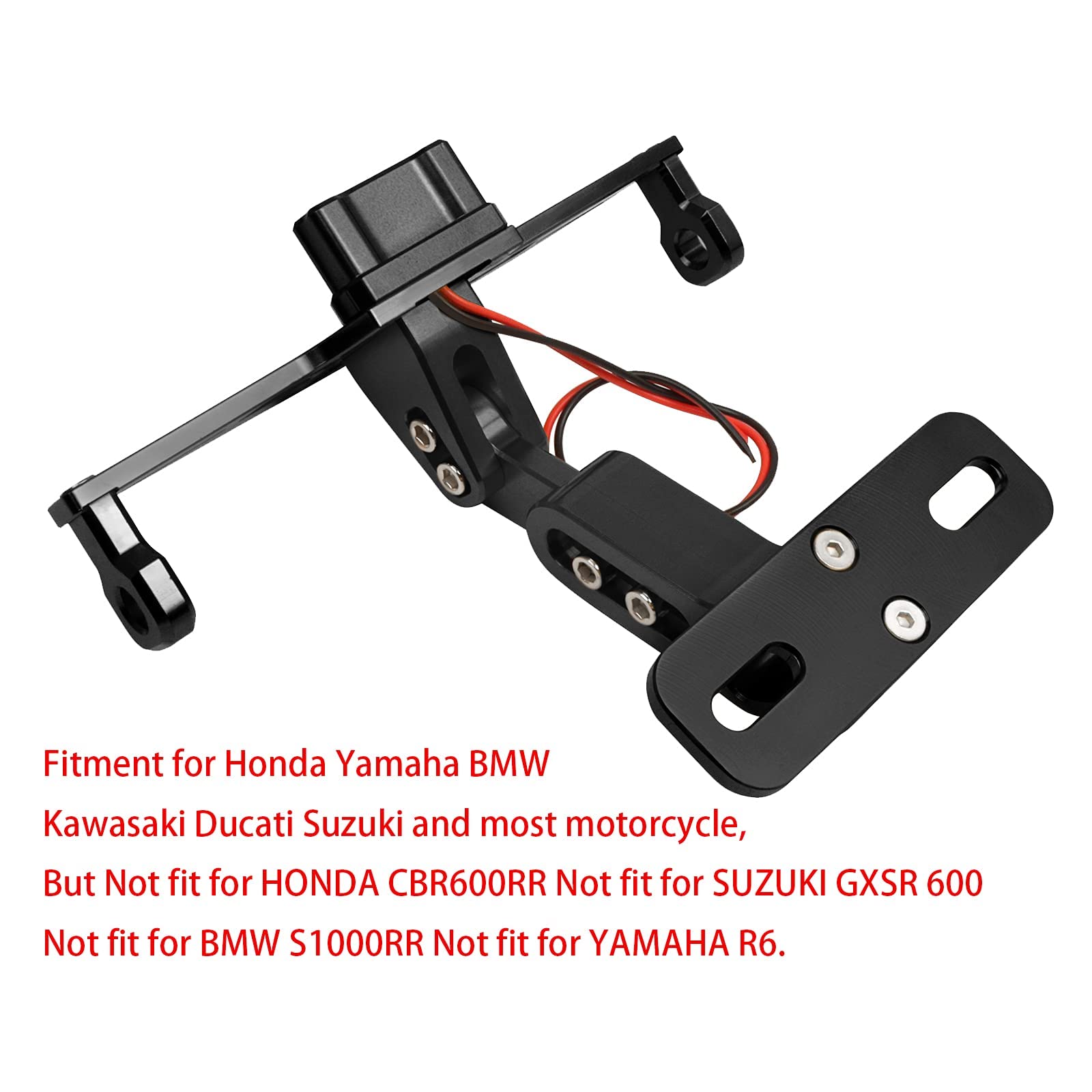 Worldmotop Motorcycle License Plate Bracket Fender Eliminator Kit Universal Replacement for Yamaha Kawasaki Honda Ducati Suzuki