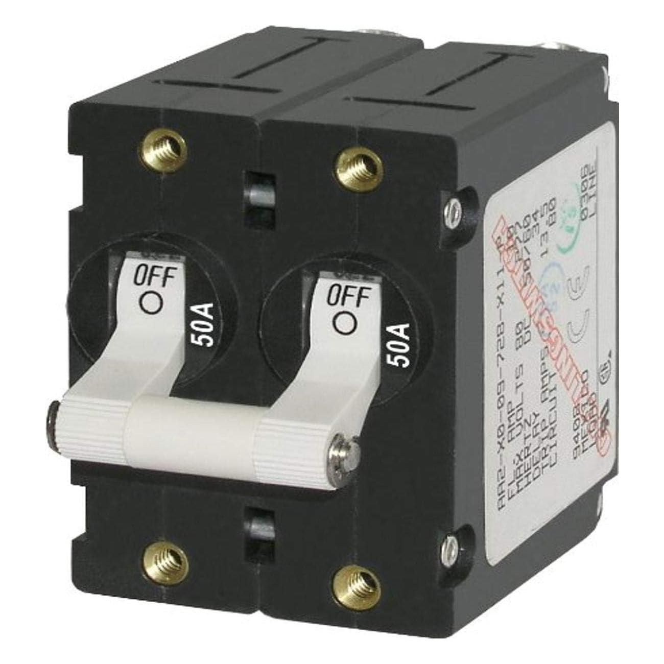 Blue Sea Systems 7242 A-Series White Toggle Circuit Breaker - Double Pole 50A