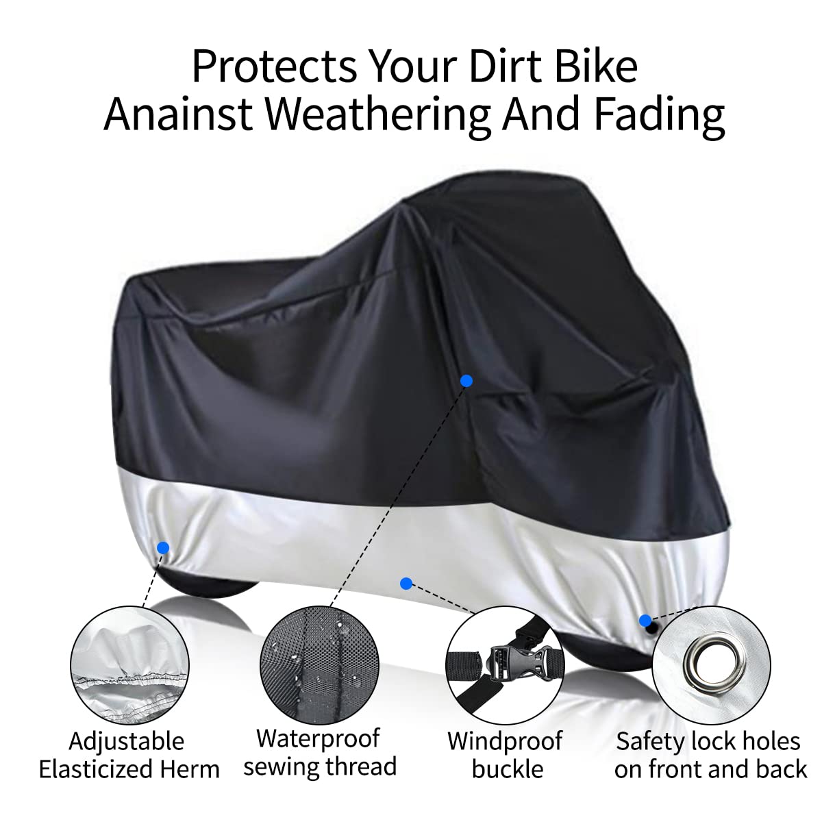 Urlwall Motorcycle Dirt Bike Cover All Season For Sur Ron Ultra Bee, Waterproof Sun Outdoor Protection Durable Cover With Storage Bag & Safety Lock Holes