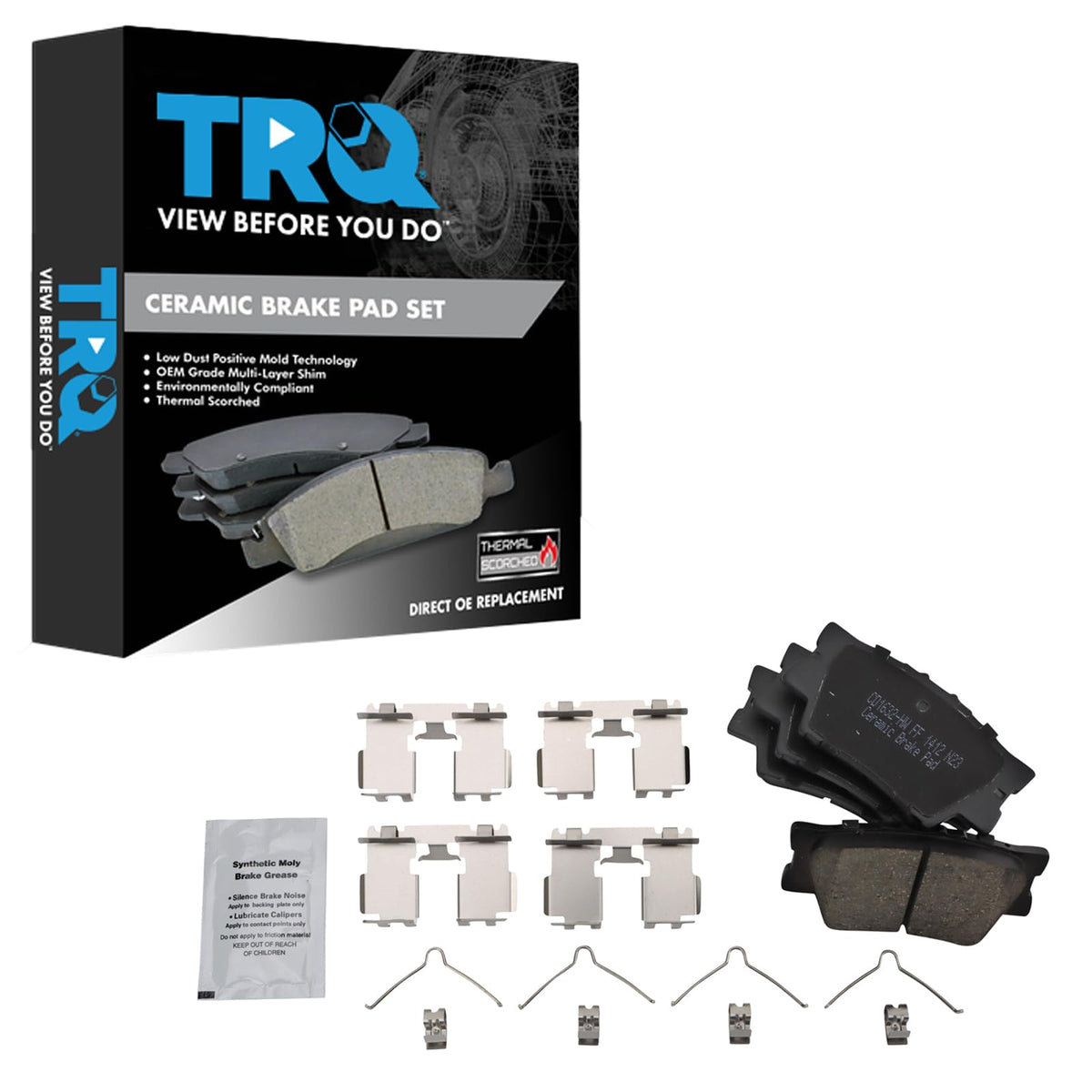 TRQ Rear Brake Pads Ceramic Compatible with 2013-2018 Lexus ES300h 2007-2018 ES350 2010-2012 HS250h 2009-2010 Pontiac Vibe 2008-