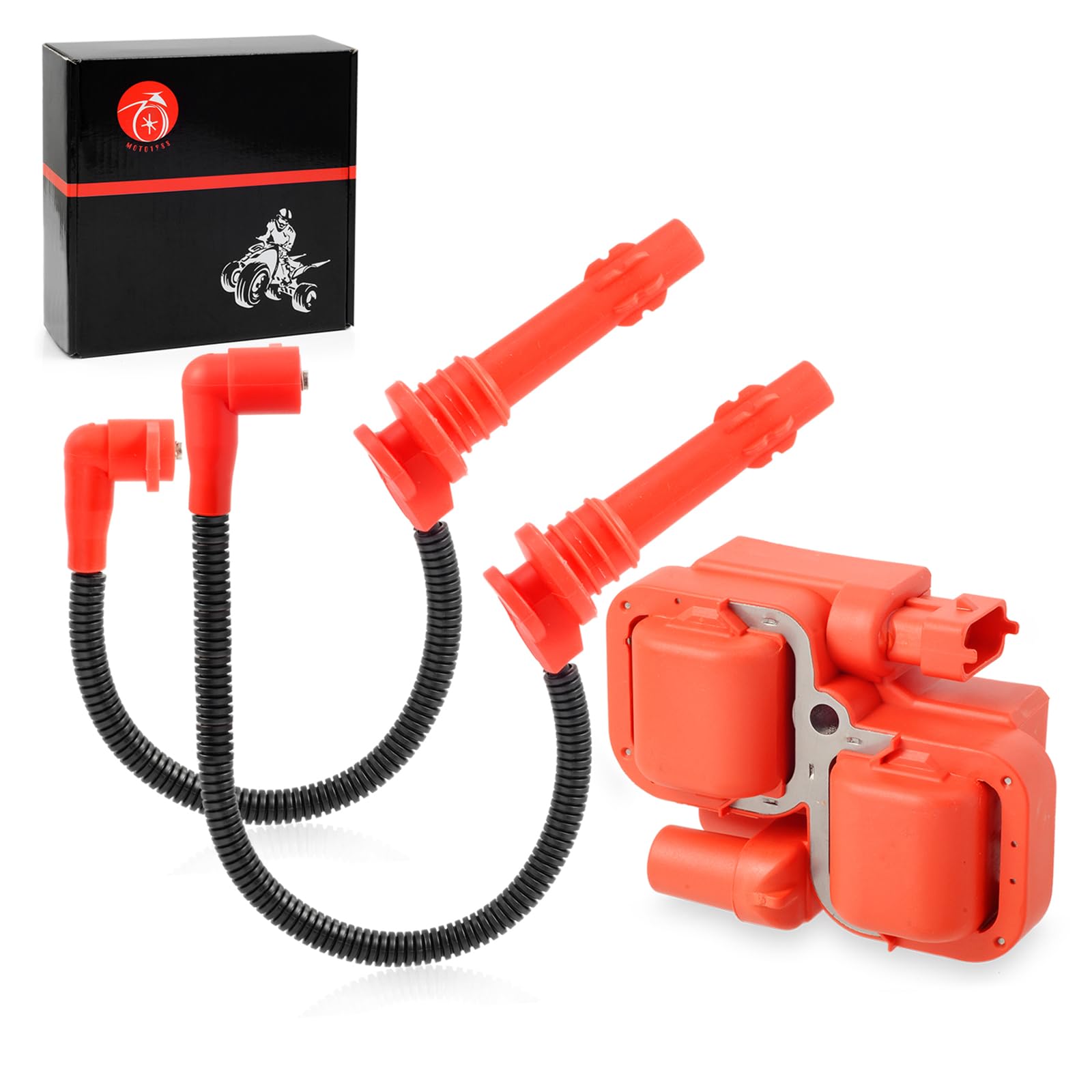 Moto1988 Ignition coil & Spark plug Wire Cap for Polaris RZR XP 4 S 900 1000 RS1 Turbo 2014-2023 4014296 4014295 4017695 4017694