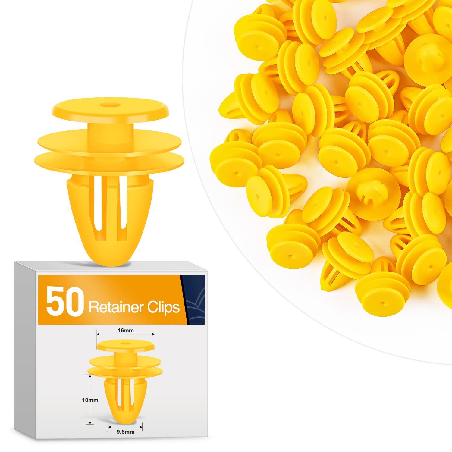 Gooacc 50Pcs 9.5Mm Hole Door Trim Panel Retainer Clips Compatible With Hyundai 82315-38000 Accent Azera Elantra Equus Santa Fe S