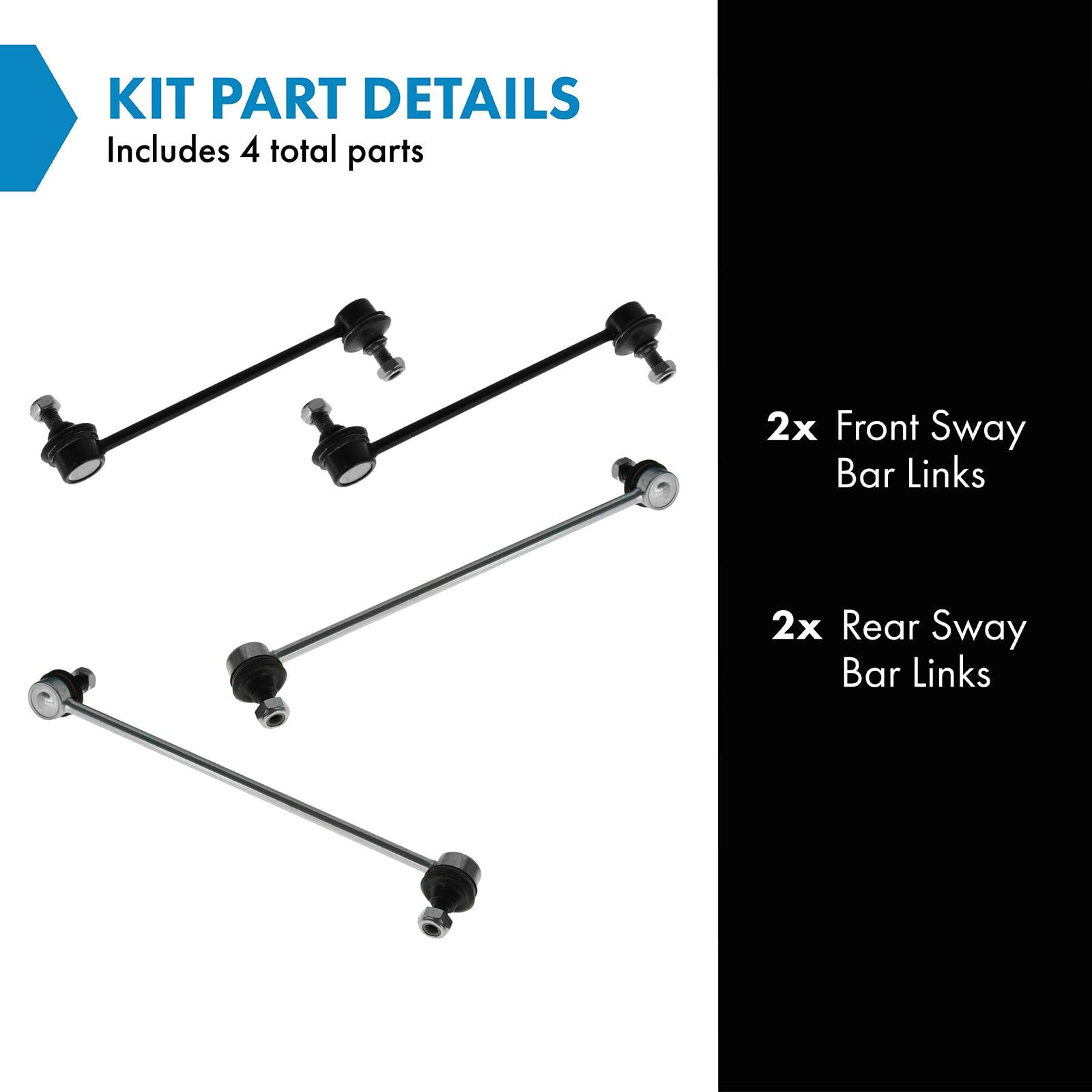 Trq Front & Rear Sway Bar Stabilizer Link Set Compatible With 1997-2001 Lexus Es300 1999-2003 Rx300 1997-2004 Toyota Avalon Camr