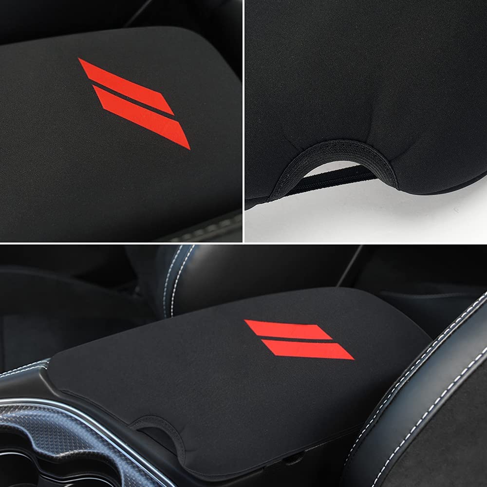 Intget Car Center Console Cover For 2022 2021 2020 Dodge Challenger Accessories 2019 2018 2017 2016 2015 Neoprene Challenger Armrest Cover Interior Console Lid Protector Cushion Pad Dog Seat Cover