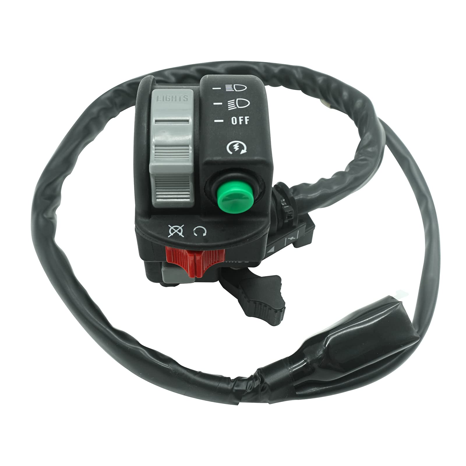 M Mati Left Handlebar Switch Start Stop Headlight Override For Kawasaki Prairie 360 Kvf360 2003-2013 Kfx700 2004-2009 Prairie 300 400 Kvf300 Kvf400 2002 46091-1848