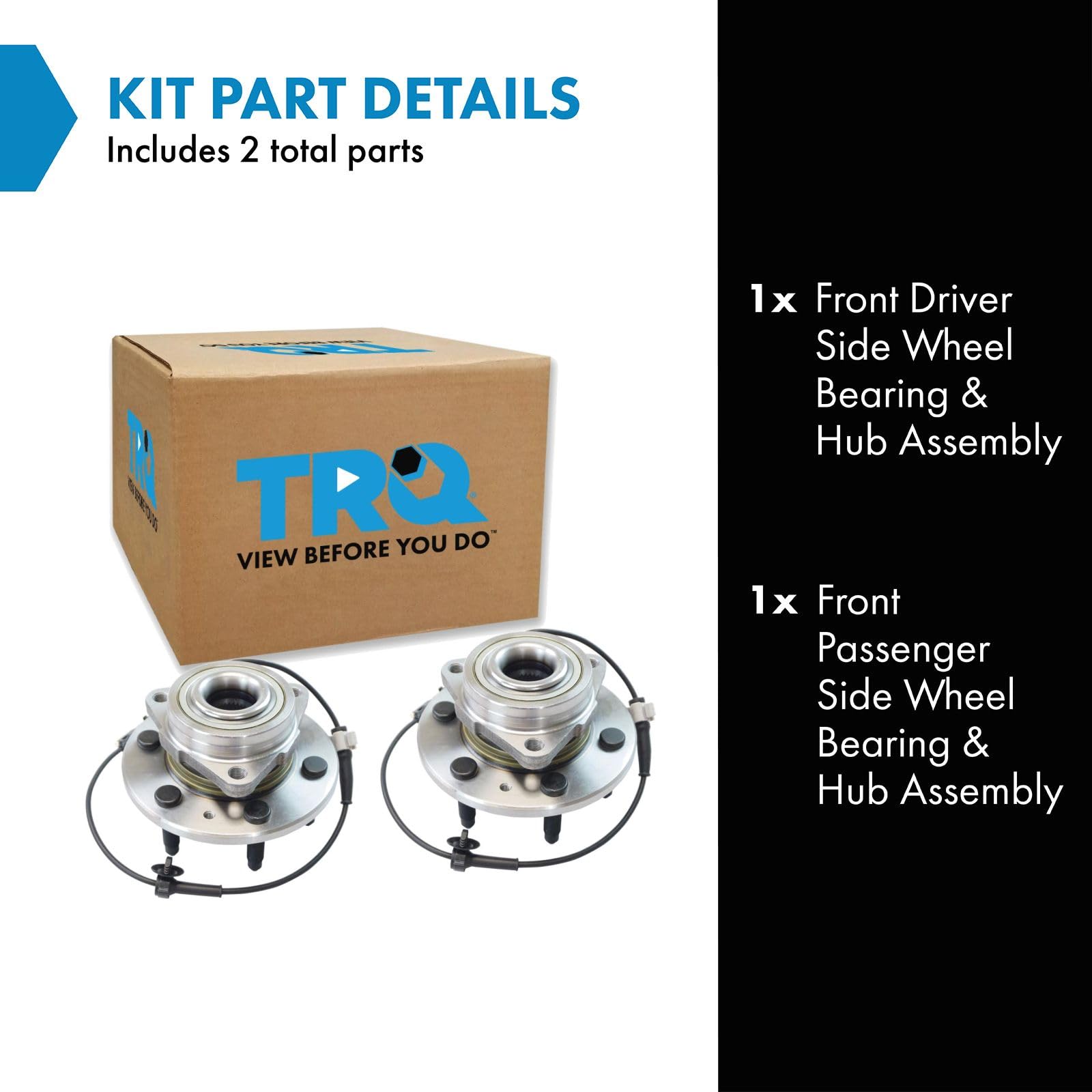 Trq Front Wheel Bearing & Hub Assembly Lh Rh Pair Set Of 2 For Cadillac Chevy Gmc