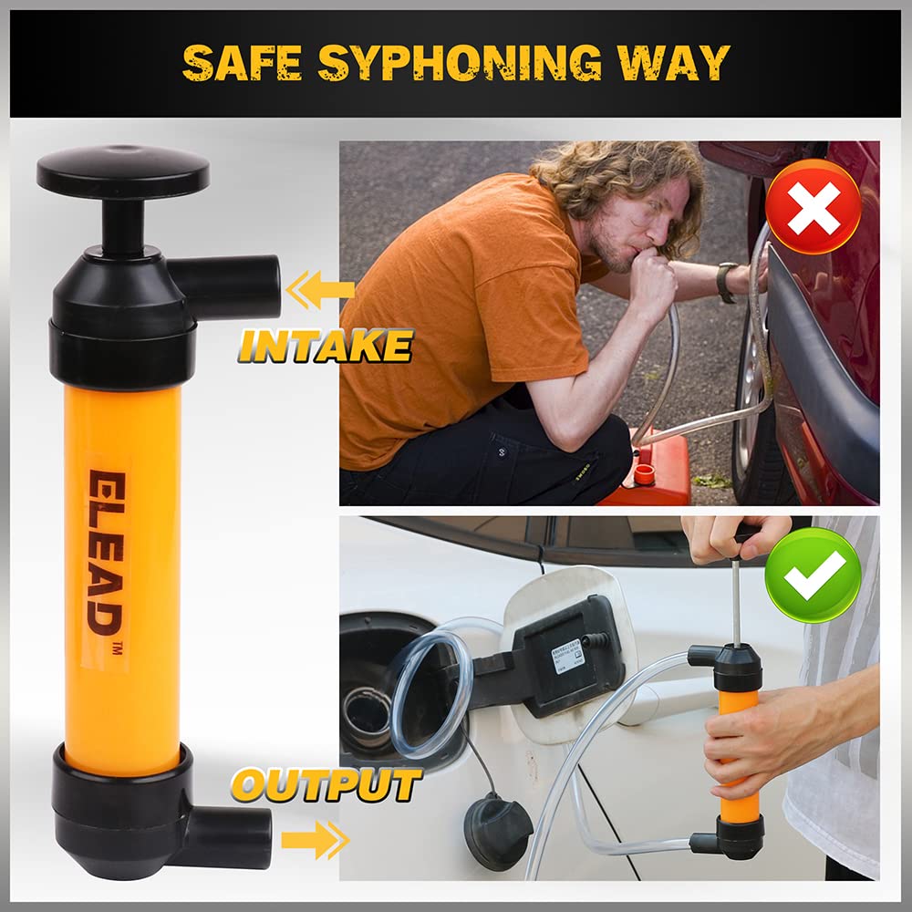 Elead Multi-Use Siphon Vacuum Oil Extractor Pump Fluid Extractor Siphon Transfer Pump For Gasoline Liquid Oil Air And Automotive