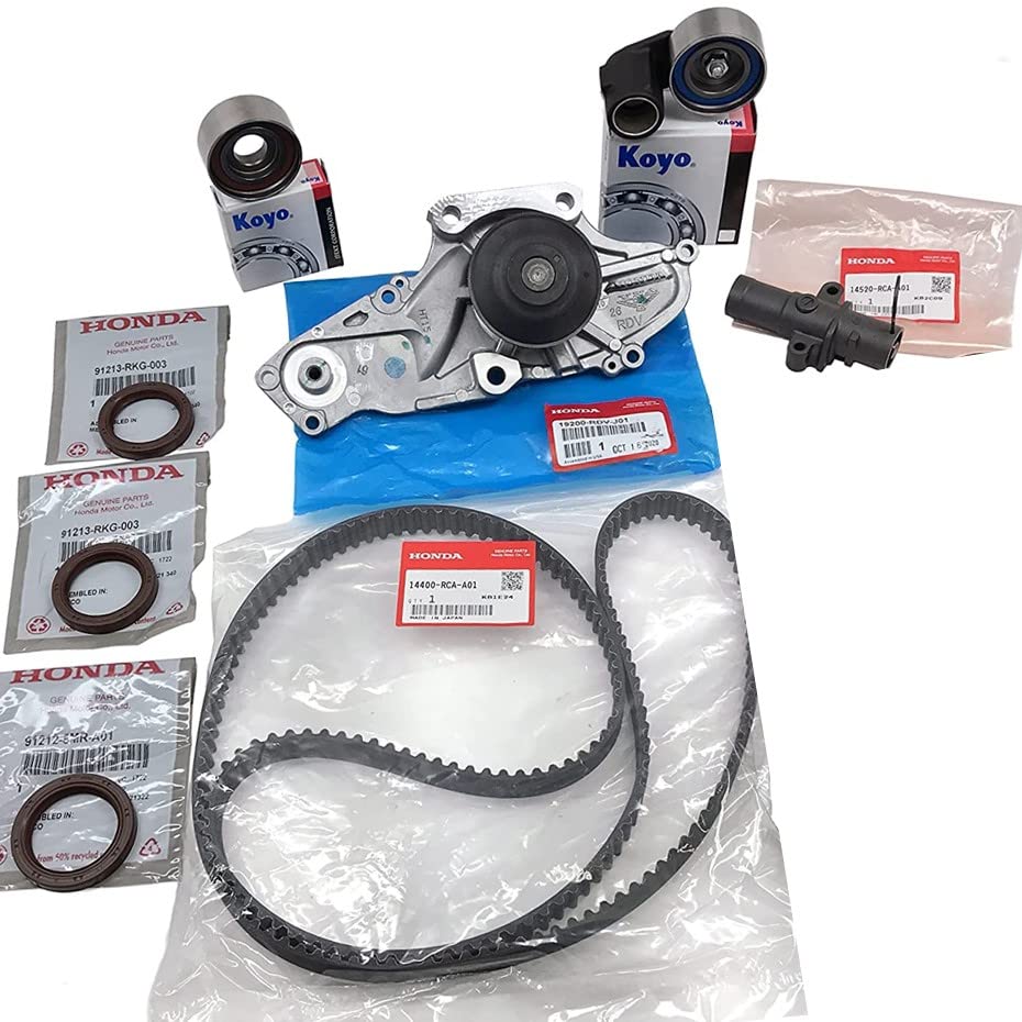Timing Belt Service Kit GENUINE/OEM PARTS | Water Pump + Hydraulic Tensioner + Seals + Pulleys | Comapatible with Select Acura/H