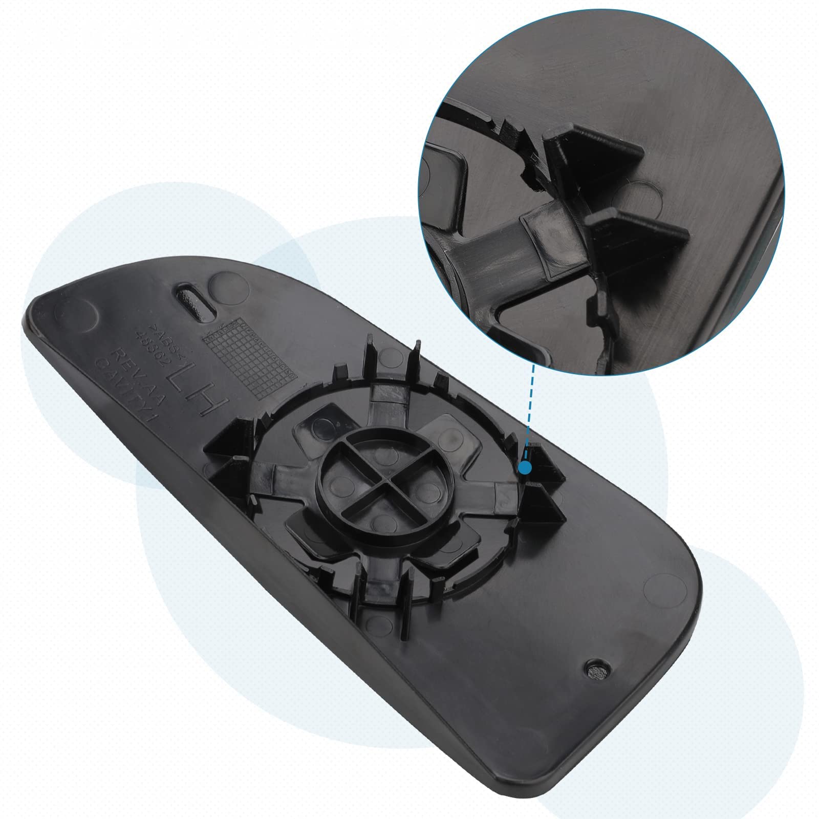 Passenger Side Lower Mirror Glass Compatible with 2009-2020 Dodge Ram 1500 2500 3500 4500 5500 Towing Mirrors - Right Side View Pass Convex Mirror w/Backing Plate Replace# 68067730AA