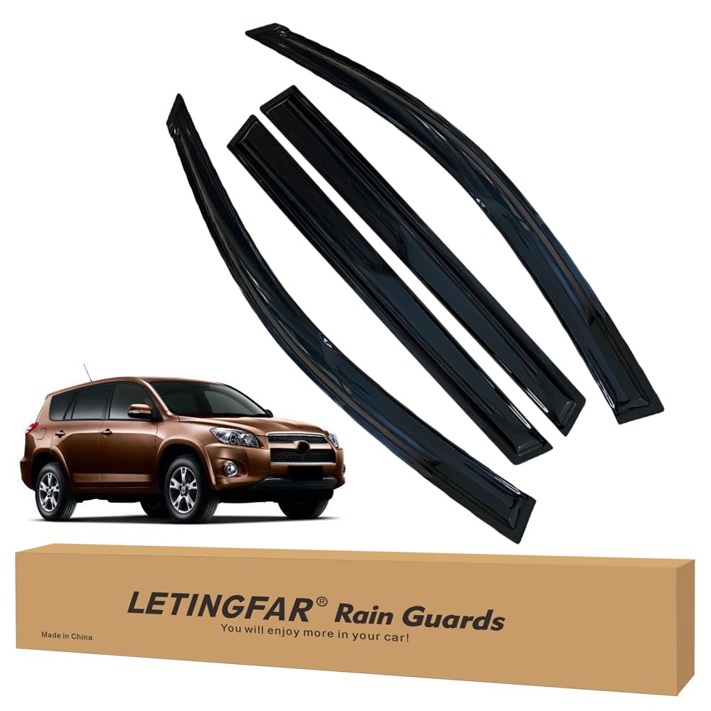 LETINGFAR Window Visors Rain Guards for Toyota RAV4 2006 2007 2008 2009 2010 2011 2012 Accessories, Wind Deflectors Vent Shades 