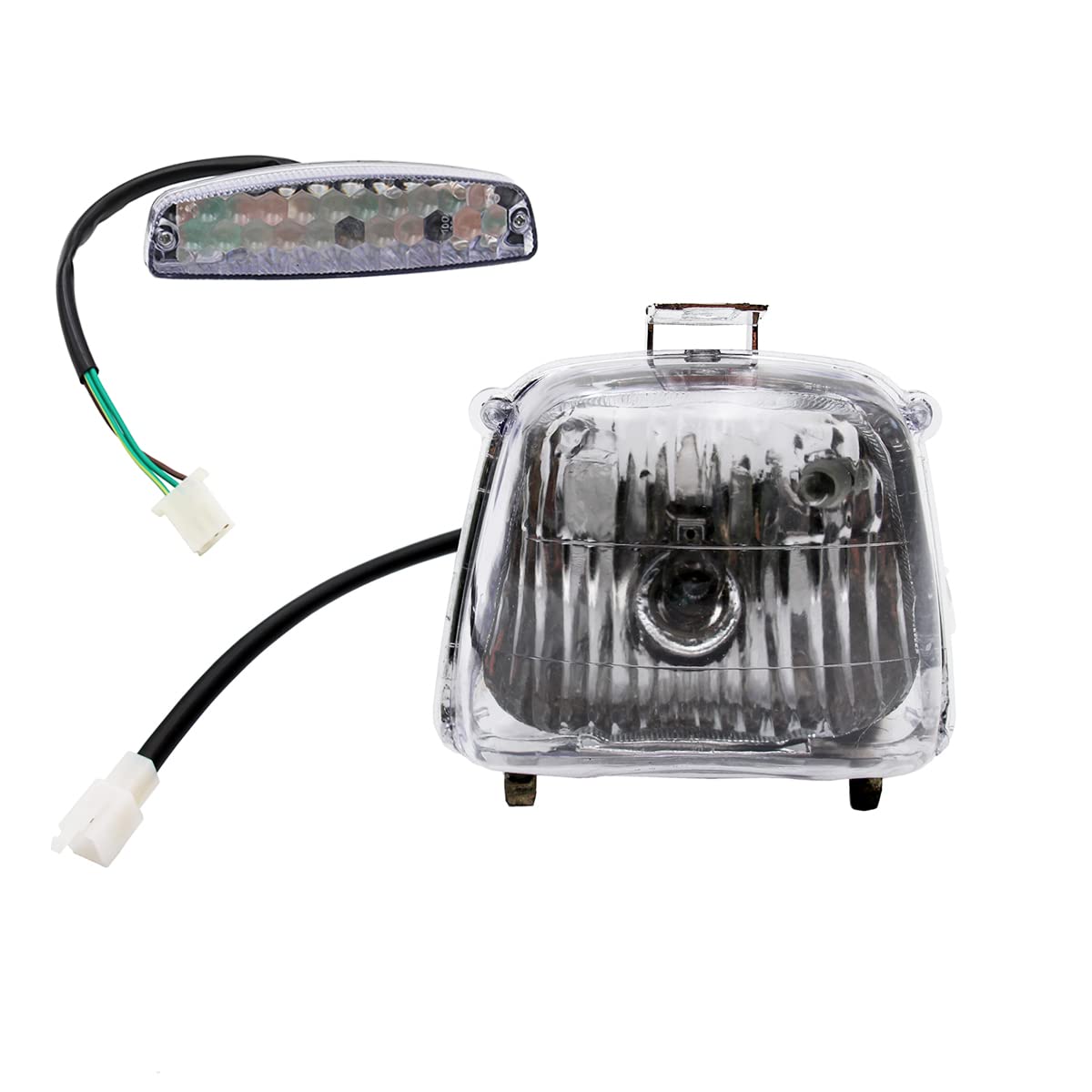 Pro Bat Chinese Atv Quad Headlight Head Light + 12V Rear Tail Brake Light 3 Pin Female Plug For Taotao 3050C Coolster Sunl 50Cc 70Cc 90Cc 110Cc 125Cc 150Cc Peace Mini Dinosaur Four Wheeler Parts