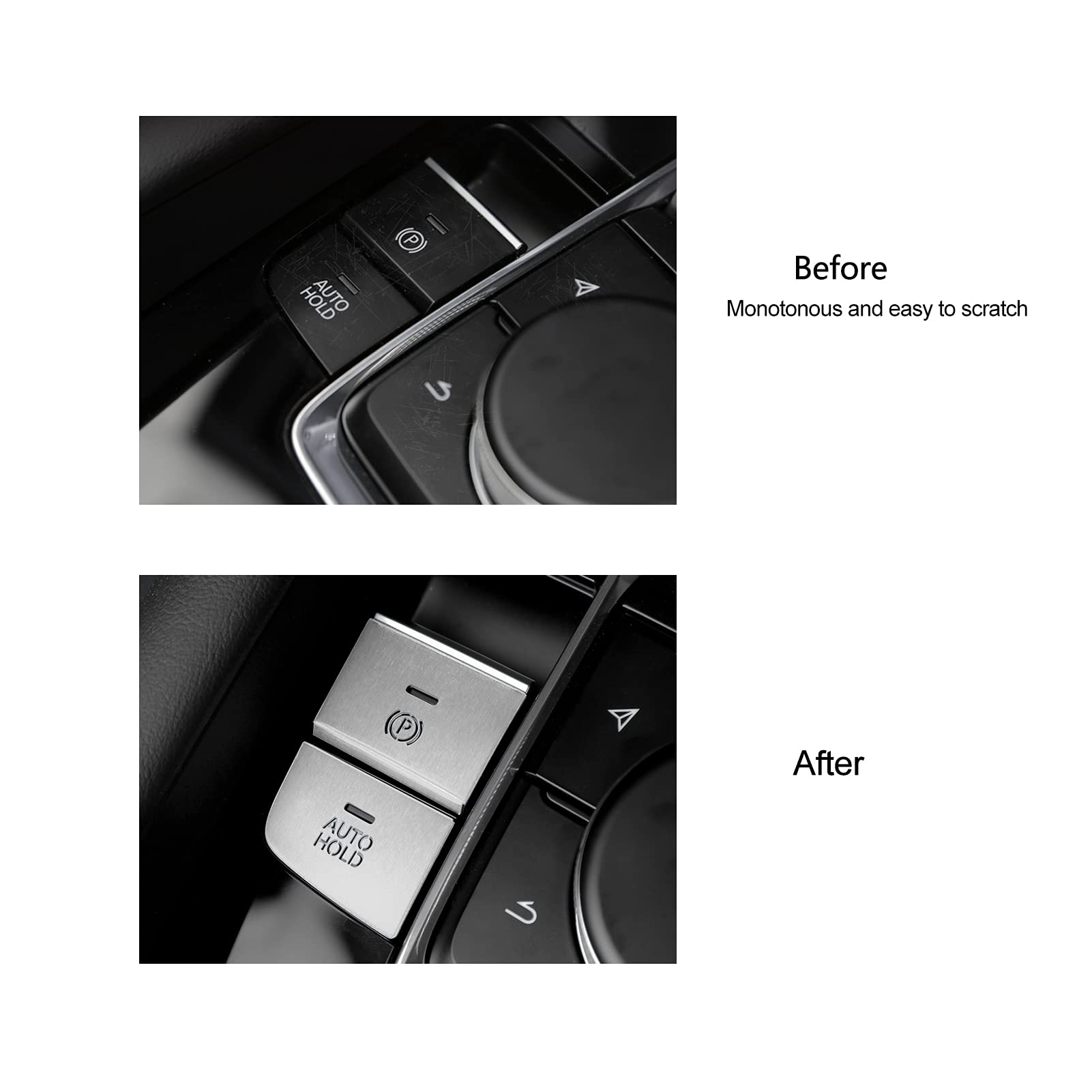 Anfokas 8Pcs Compatible With Mazda 3 Cx-30 Cx-50 2025 2024 2023 2022 2021 2020 Accessories Car Center Console Cover Gears Gear Panel Gear Shift Knob Button Cover Trims -Silver