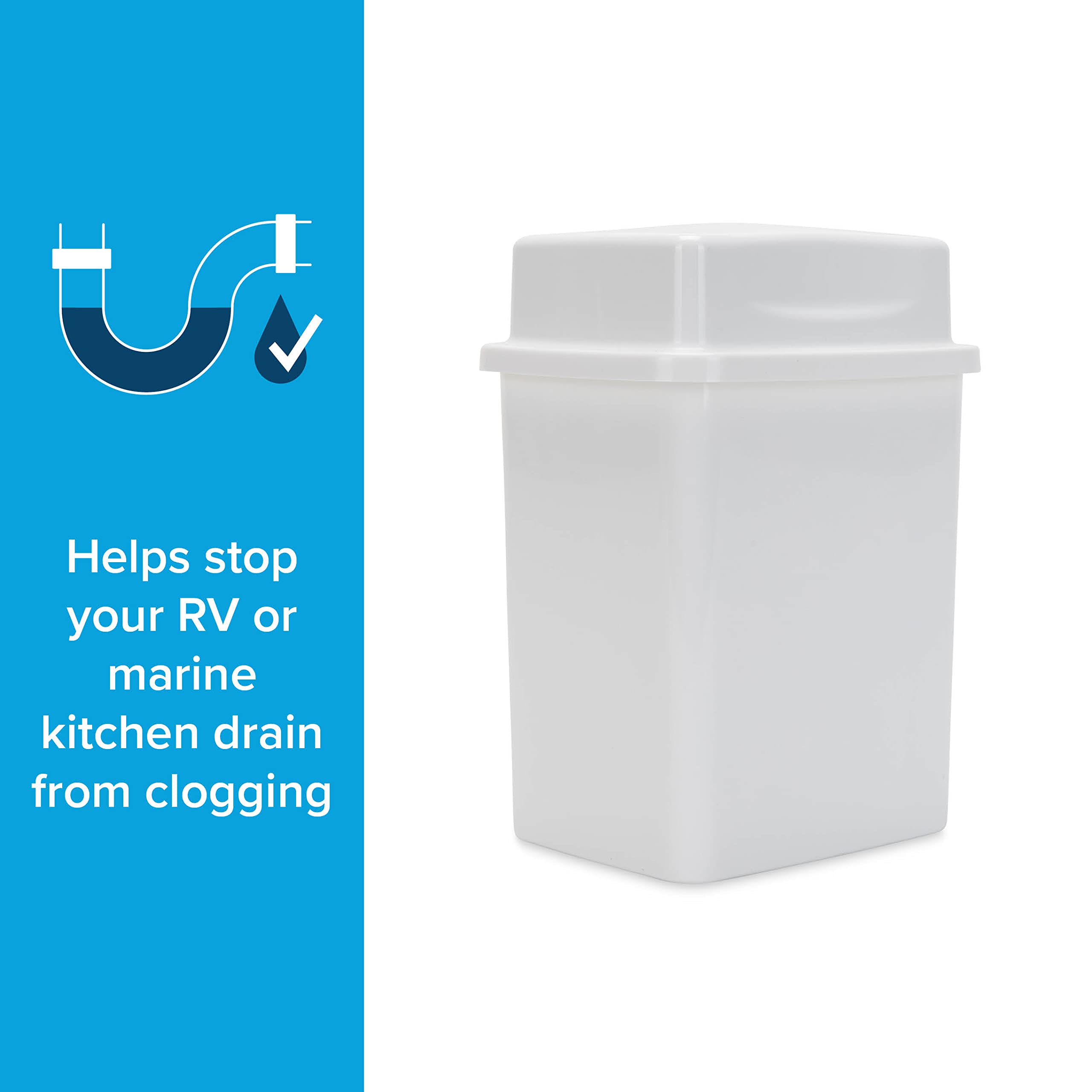 Camco Cooking Grease Storage Bin | Help Stop RV and Marine Kitchen Drains from Getting Clogged | Foil Liners Hold Liquid Up to 2