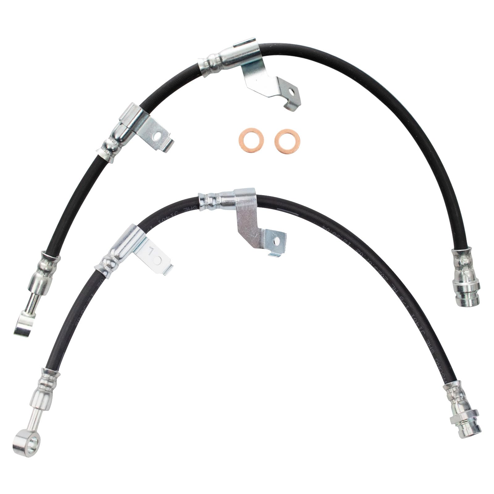 Trq Front Brake Hose Set Compatible With 2007-2008 Hyundai Entourage 2006-2014 Kia Sedona
