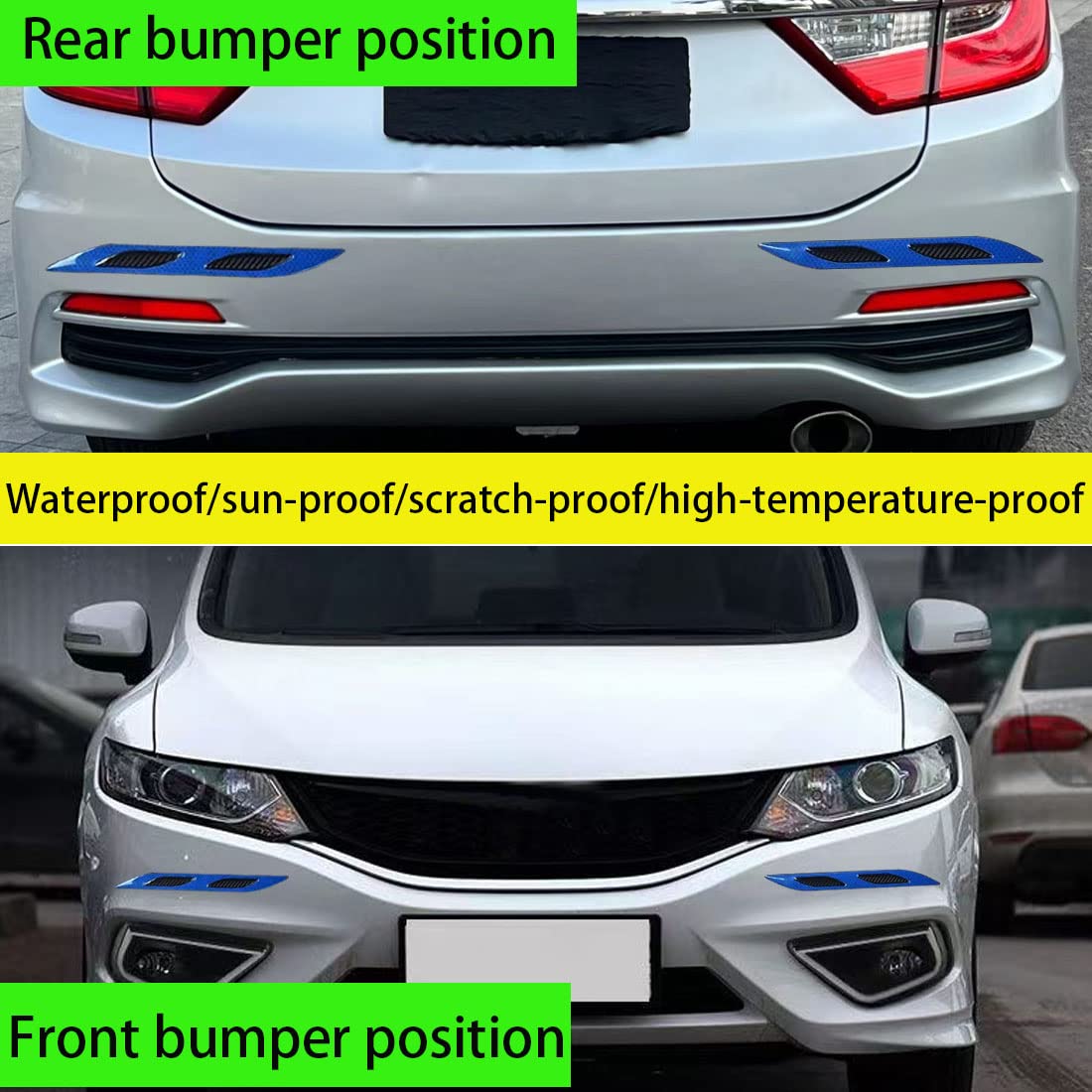 2 Pcs Car Strong Reflective Stripe Stickers,Car Trunk Reflective Stickers,Night Visibility Reflective Decal,Reflective Safety Warning Stripe Stickers For Car,Truck,Motorcycle(Blue)