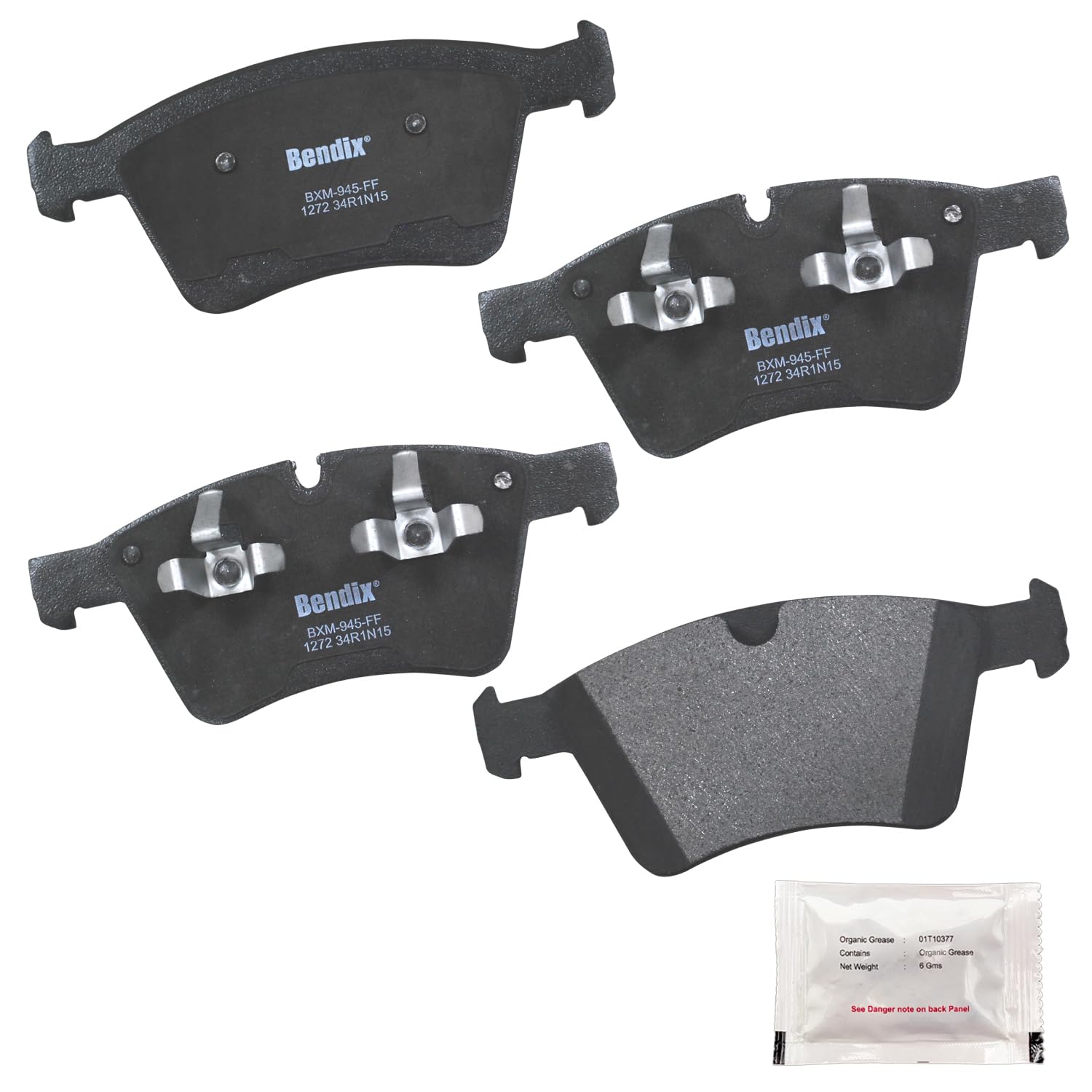 Bendix Priority1 Cfm1272 Semi-Metallic Front Brake Pads For Mercedes-Benz Gl320 2009-2007, Gl350 2010