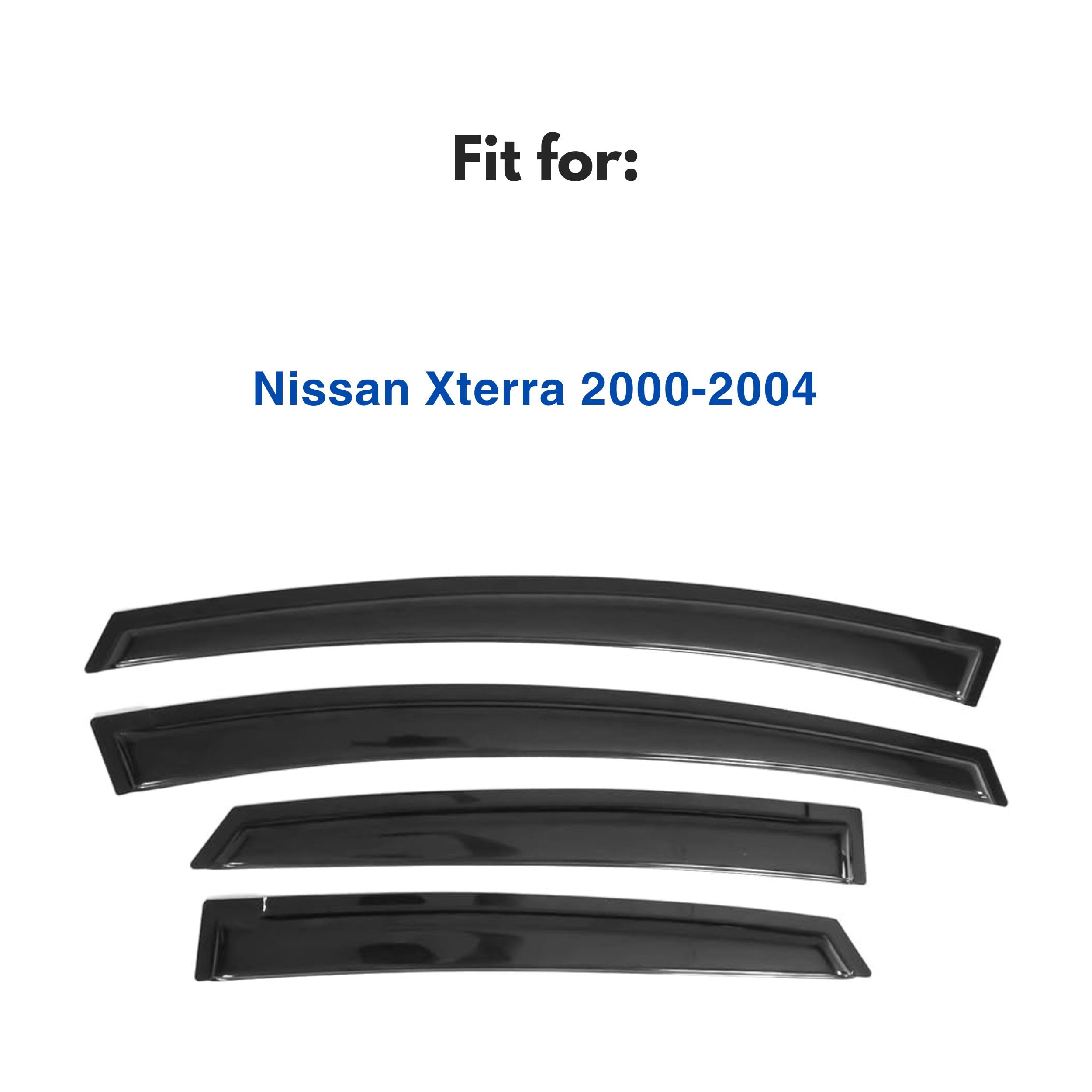 Ig Window Visor For Nissan Xterra 2000-2004, Rain Guard Tape-On Extra Durable Sun Wind Side Vent Window Deflector, 2000 2001 200