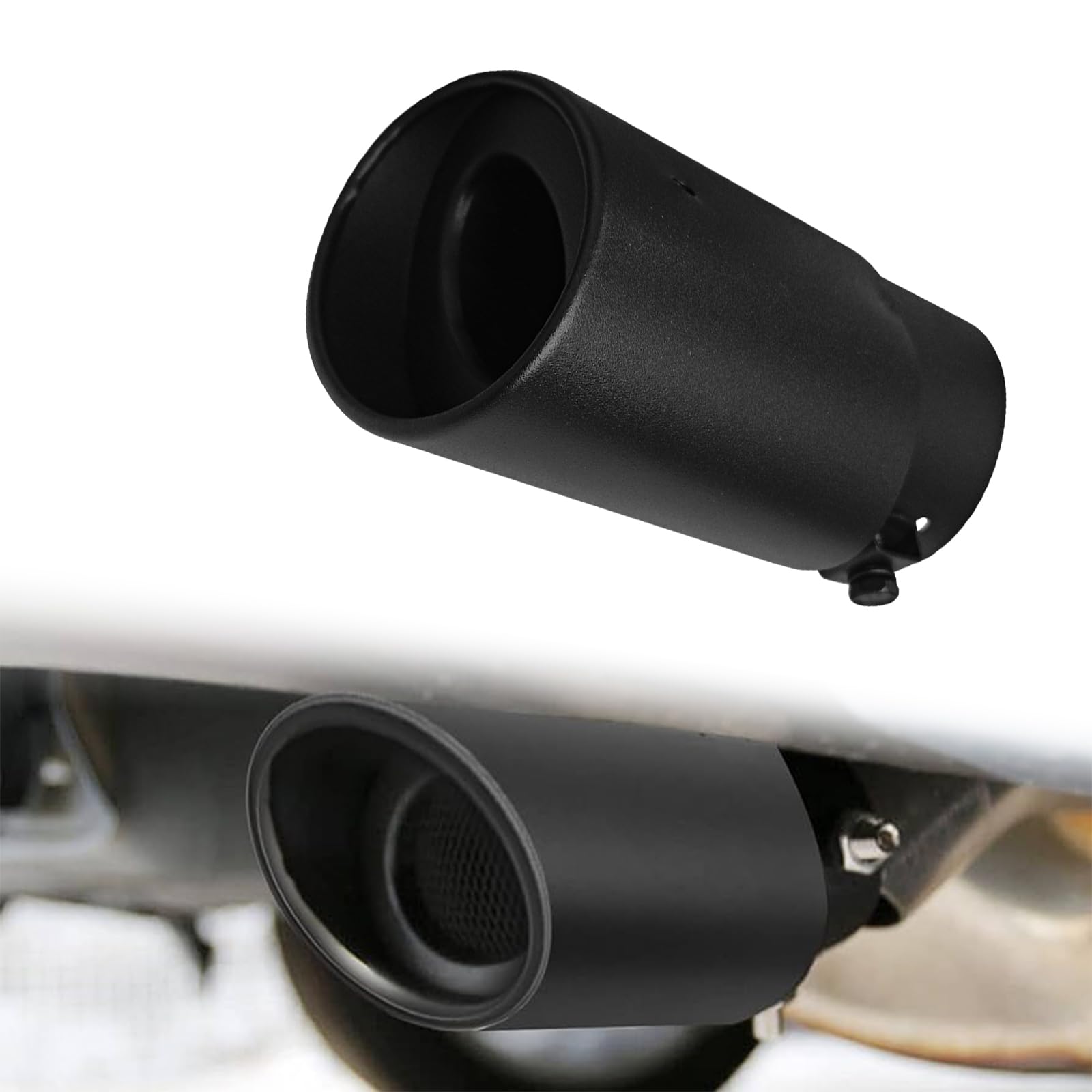 QKYS 2.5''-3.3'' Chrome Exhaust Tips Muffler Tips, Adjustable Straight Pipe Exhaust Kit Finish Exhaust Tailpipe, Universal Car E