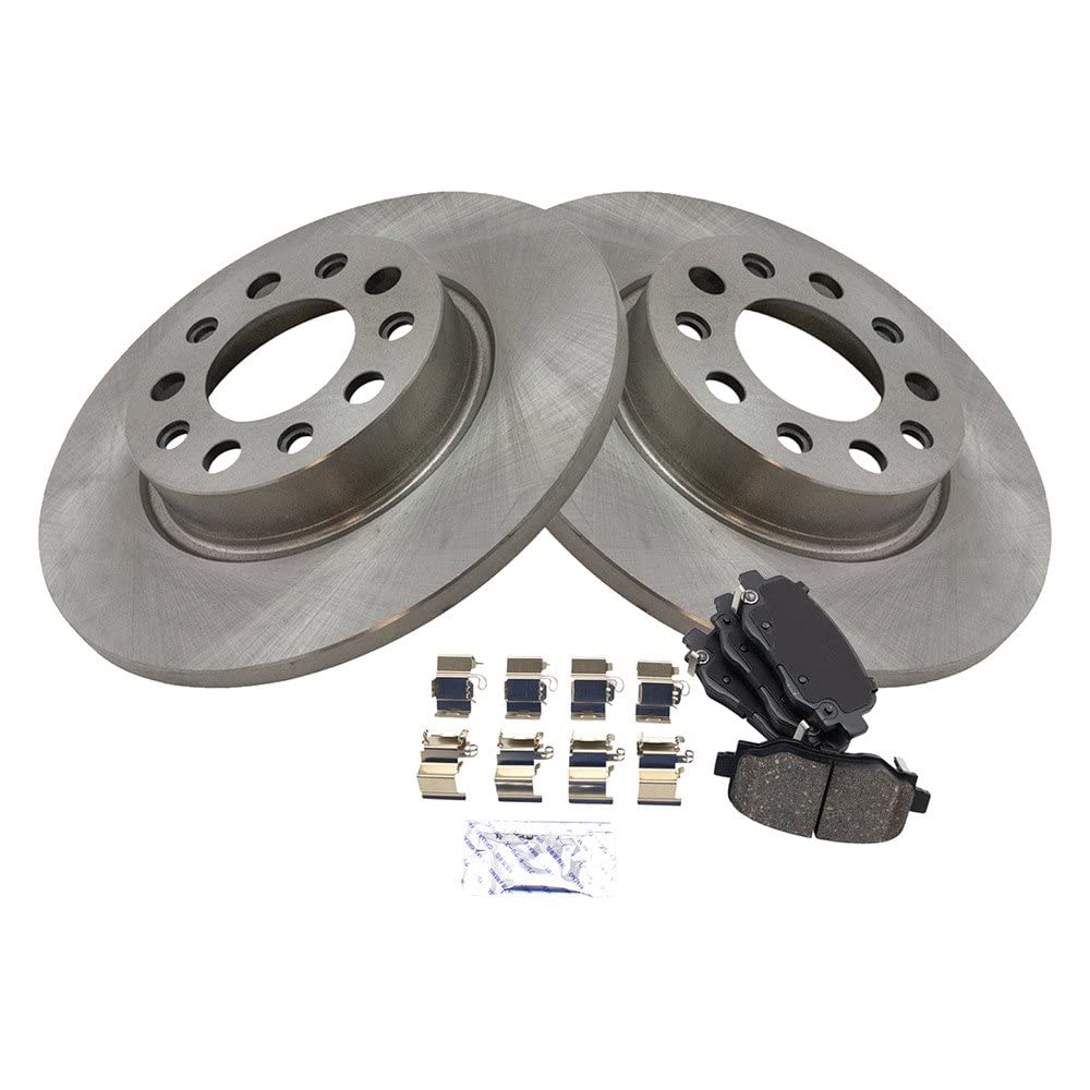 TRQ Rear Posi Ceramic Disc Brake Pads & Rotors Kit for Jeep Renegade Fiat 500X