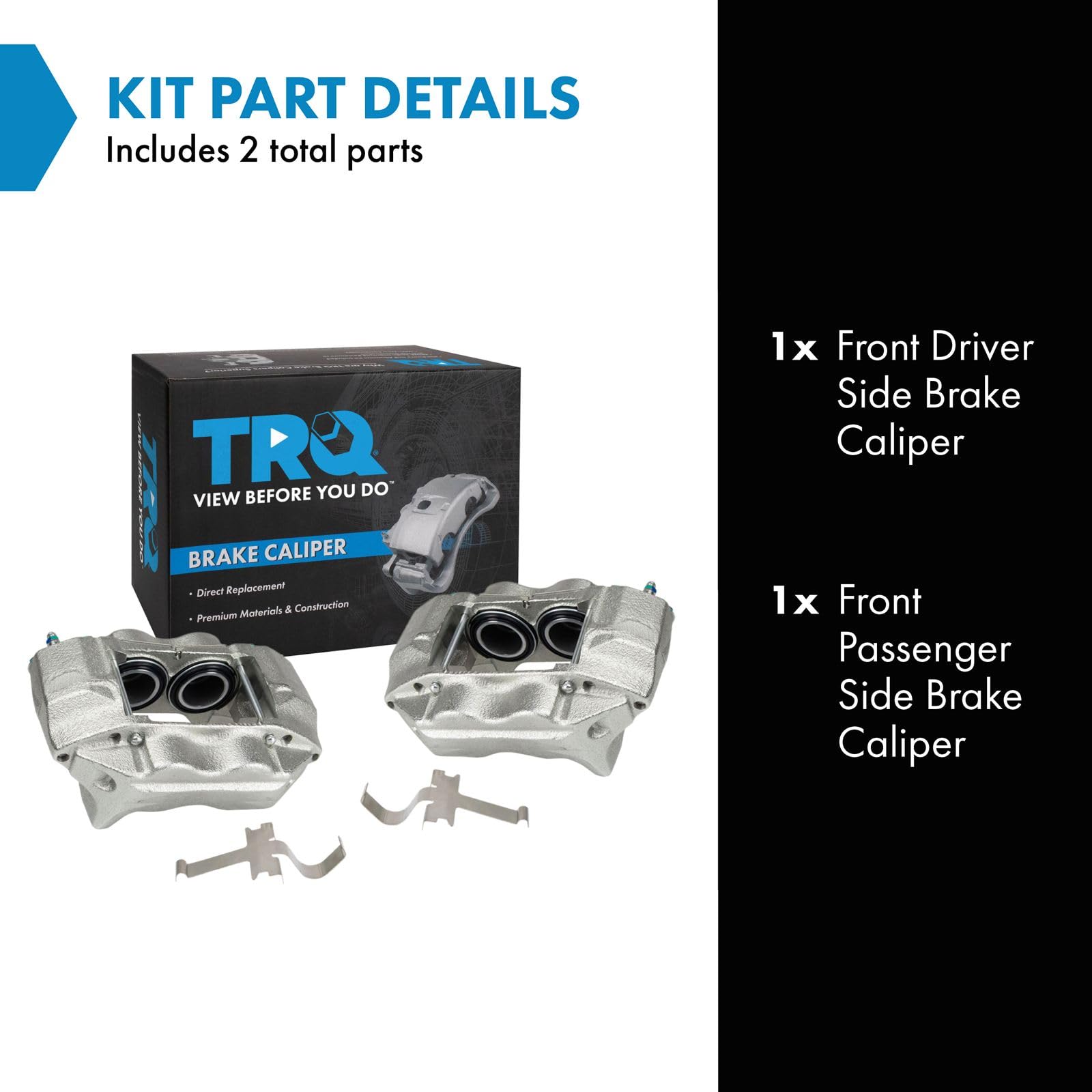 Trq Front Brake Caliper Set Compatible With 1996-2002 Toyota 4Runner 2004 Tacoma