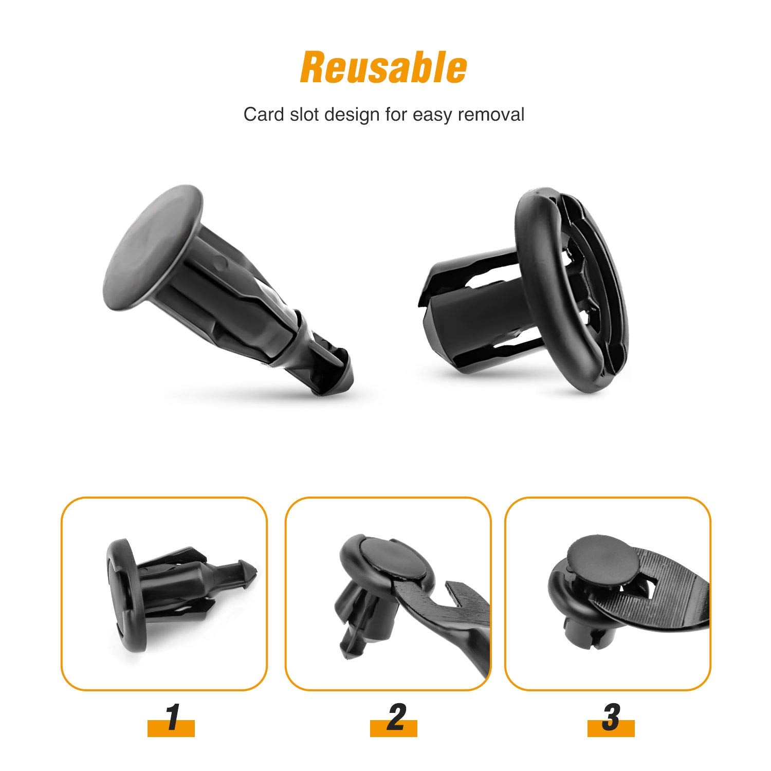 GOOACC GRC-08 Honda and Acura Fender Clips-91503-SZ3-003 40 Pcs Fastener Rivet Clips Nylon Bumper Automotive Furniture Assembly