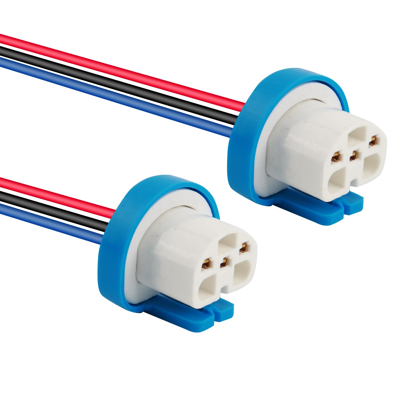 2PCS Headlight Wiring Harness,9007 9004 HB1 HB5 3 Pin Ceramic Headlight Connector Plug Replacement,Universal High Tempreture Res