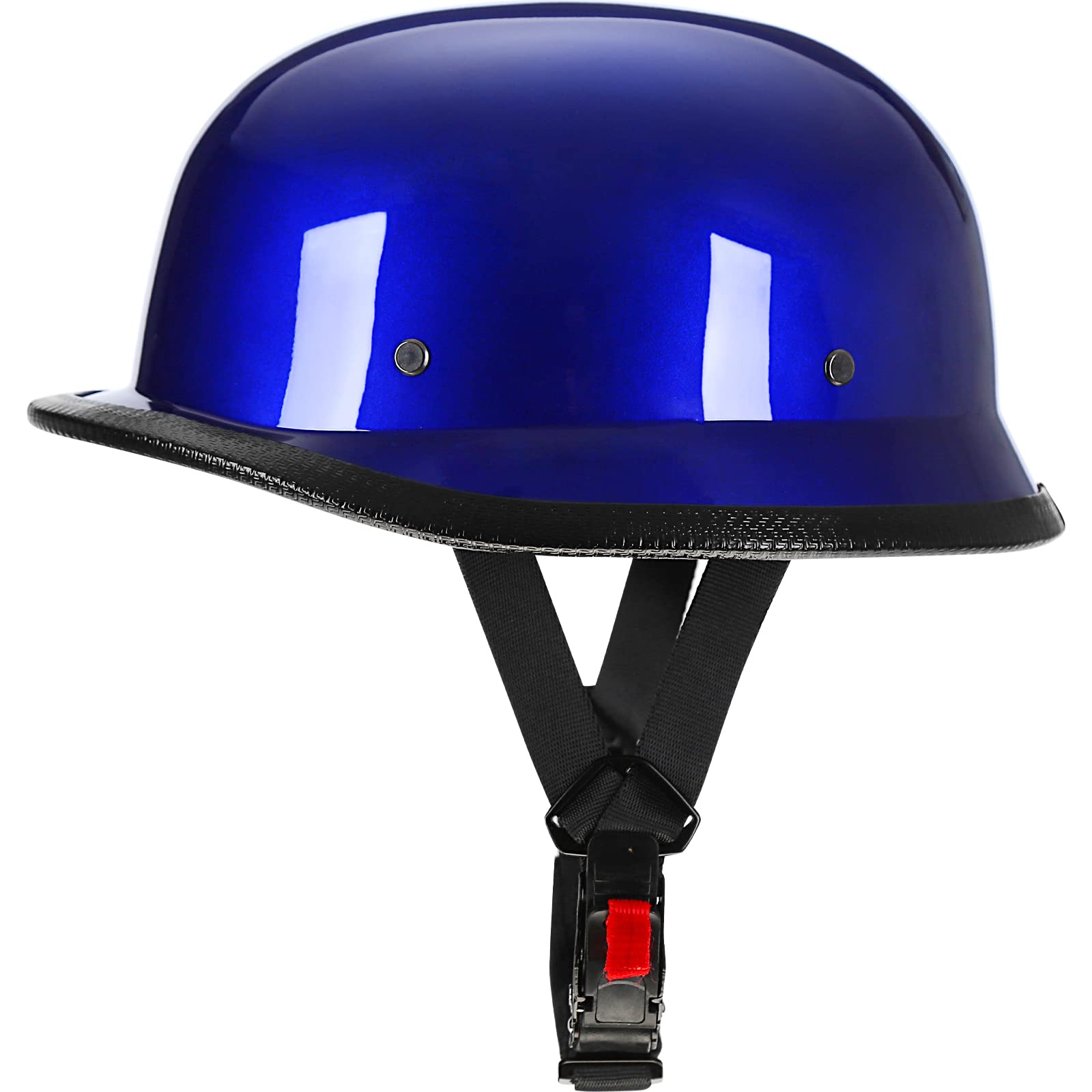 Yesmotor Helmet Half Shell German Motorcycle Helmet With Cycling Glasses - Dot Approved(Dark Blue