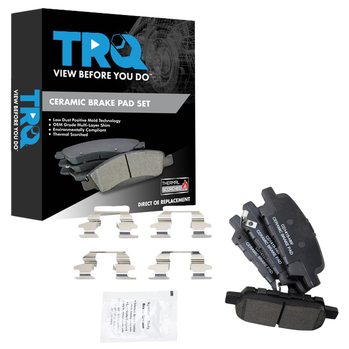 TRQ Rear Ceramic Disc Brake Pad Set for Nissan Infiniti Suzuki New