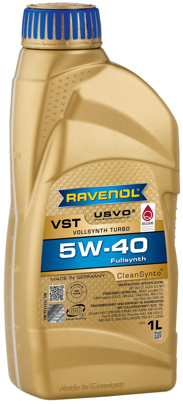 Ravenol J1A1549 Vst 5W-40 Fully Synthetic Motor Oil (1 Liter)