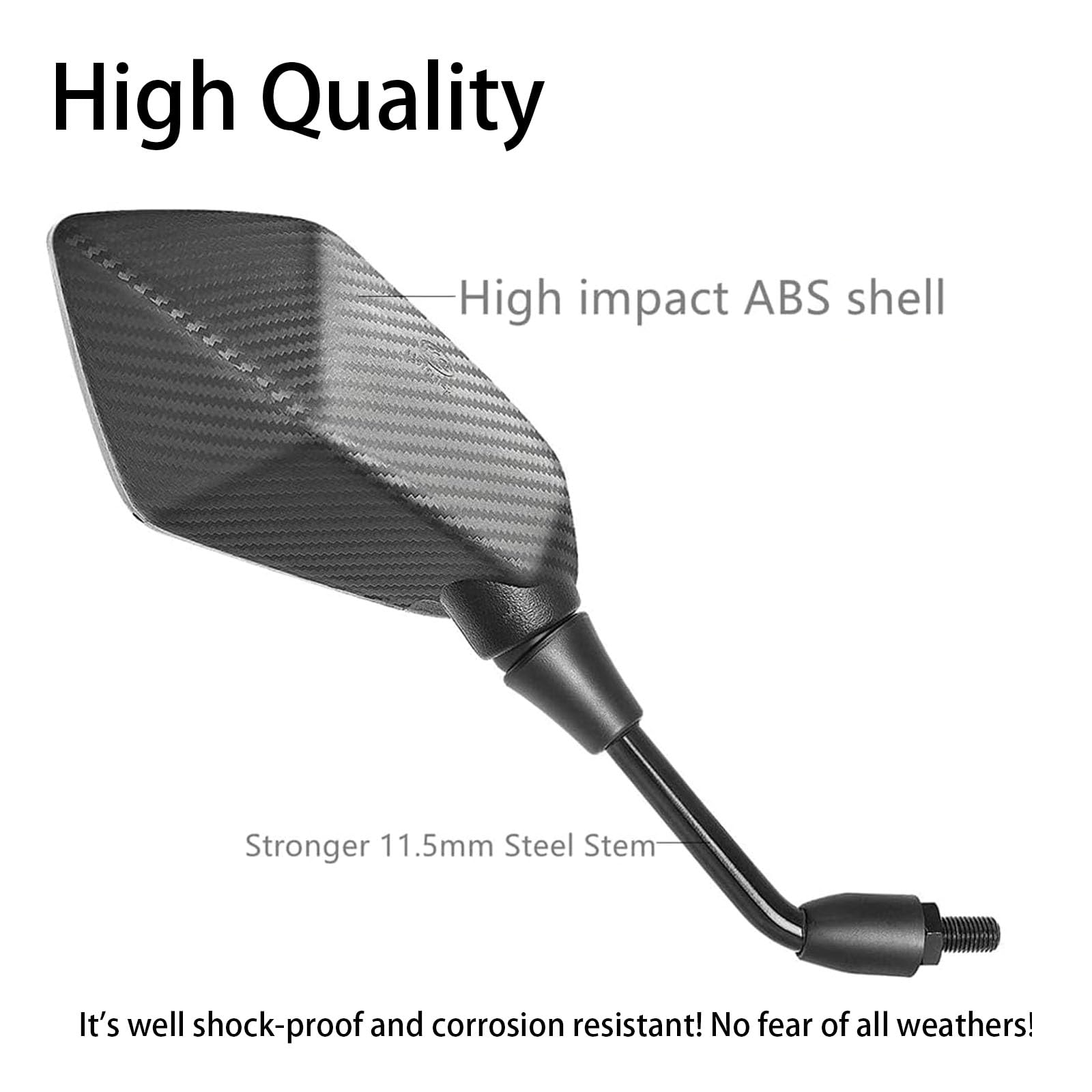 MAMIKO Universal Motorcycle Rear View Mirrors for M8 M10 Threaded Bolt Double Take Mirror Mount Compatible with Motorcycle Scoot