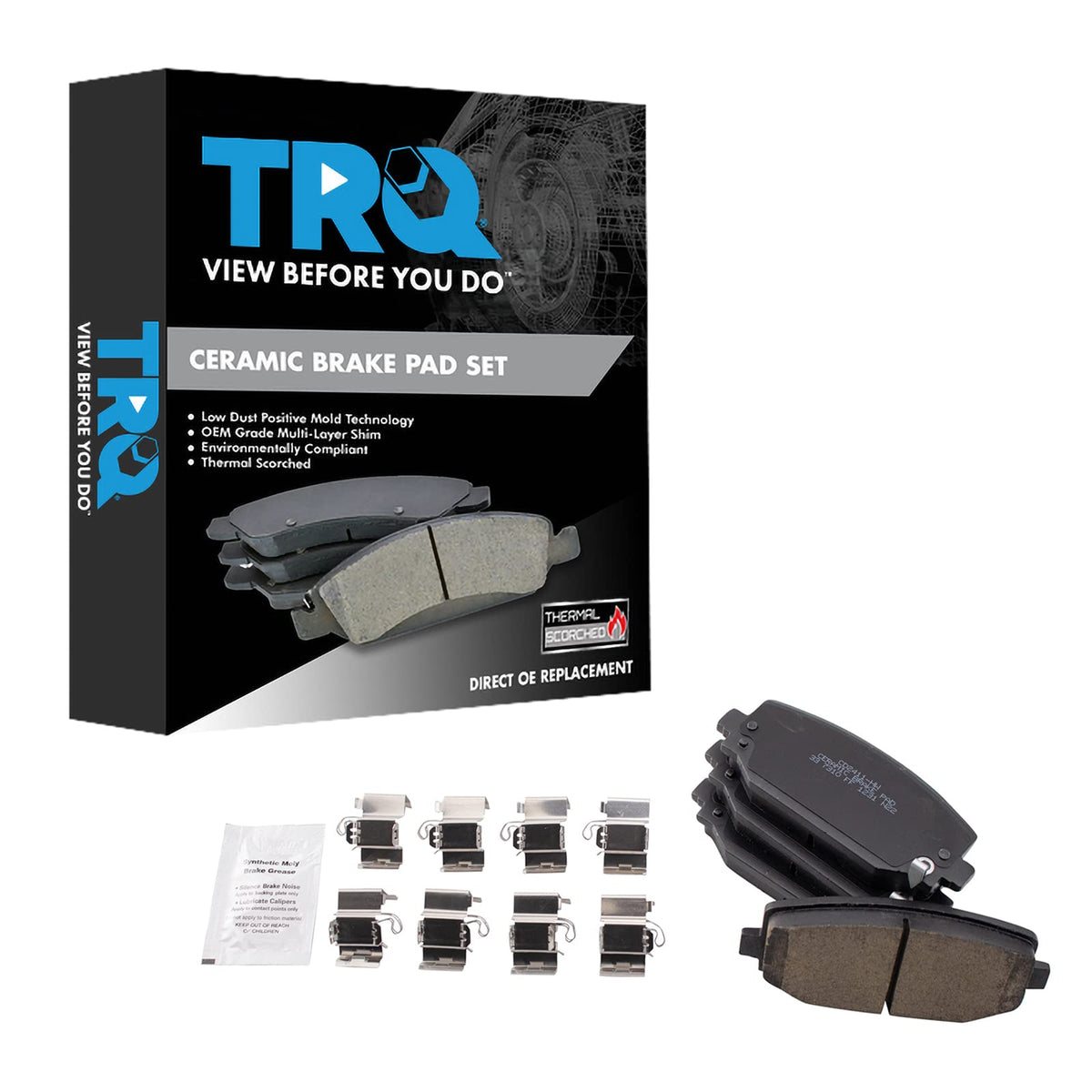 TRQ Rear Brake Pads Ceramic Compatible with 2021-2022 Jeep Grand Cherokee L