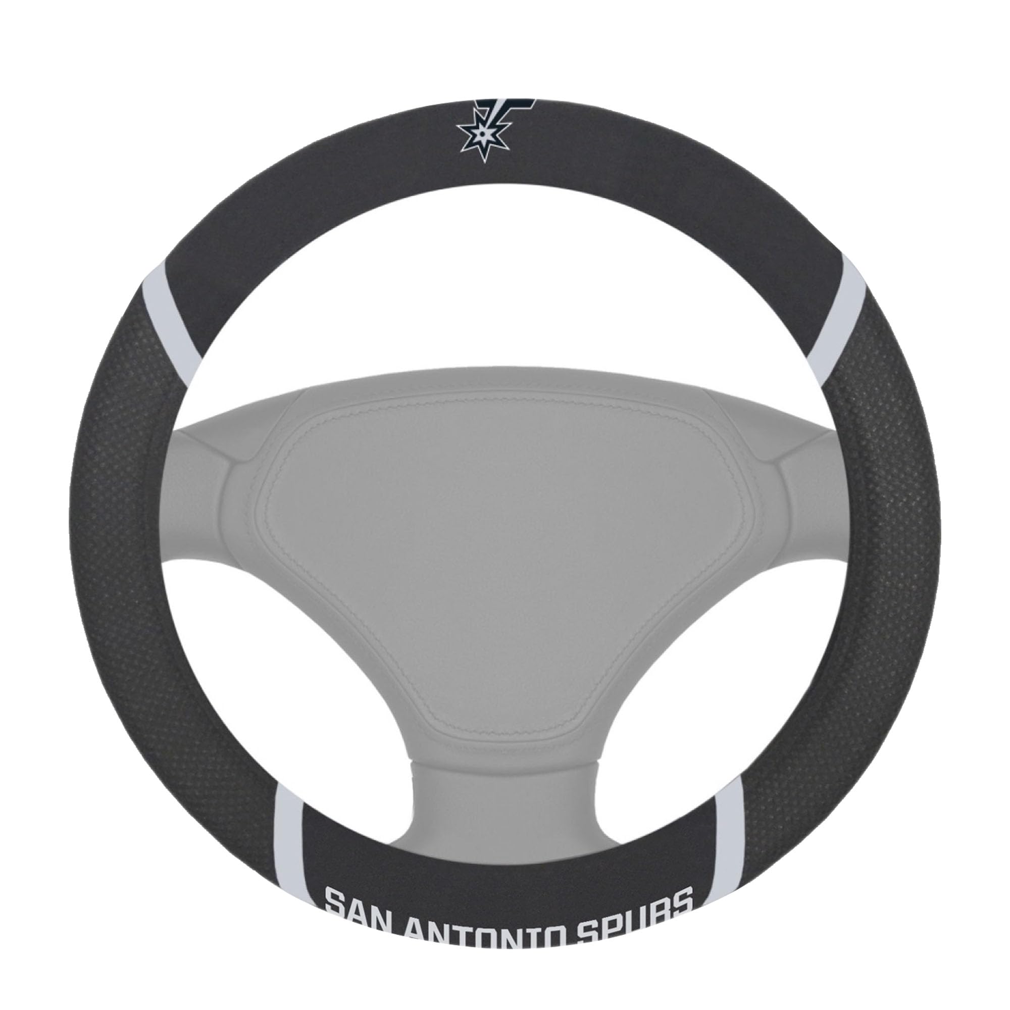 FANMATS 14891 NBA San Antonio Spurs Polyester Steering Wheel Cover , 15&quot;x15&quot;