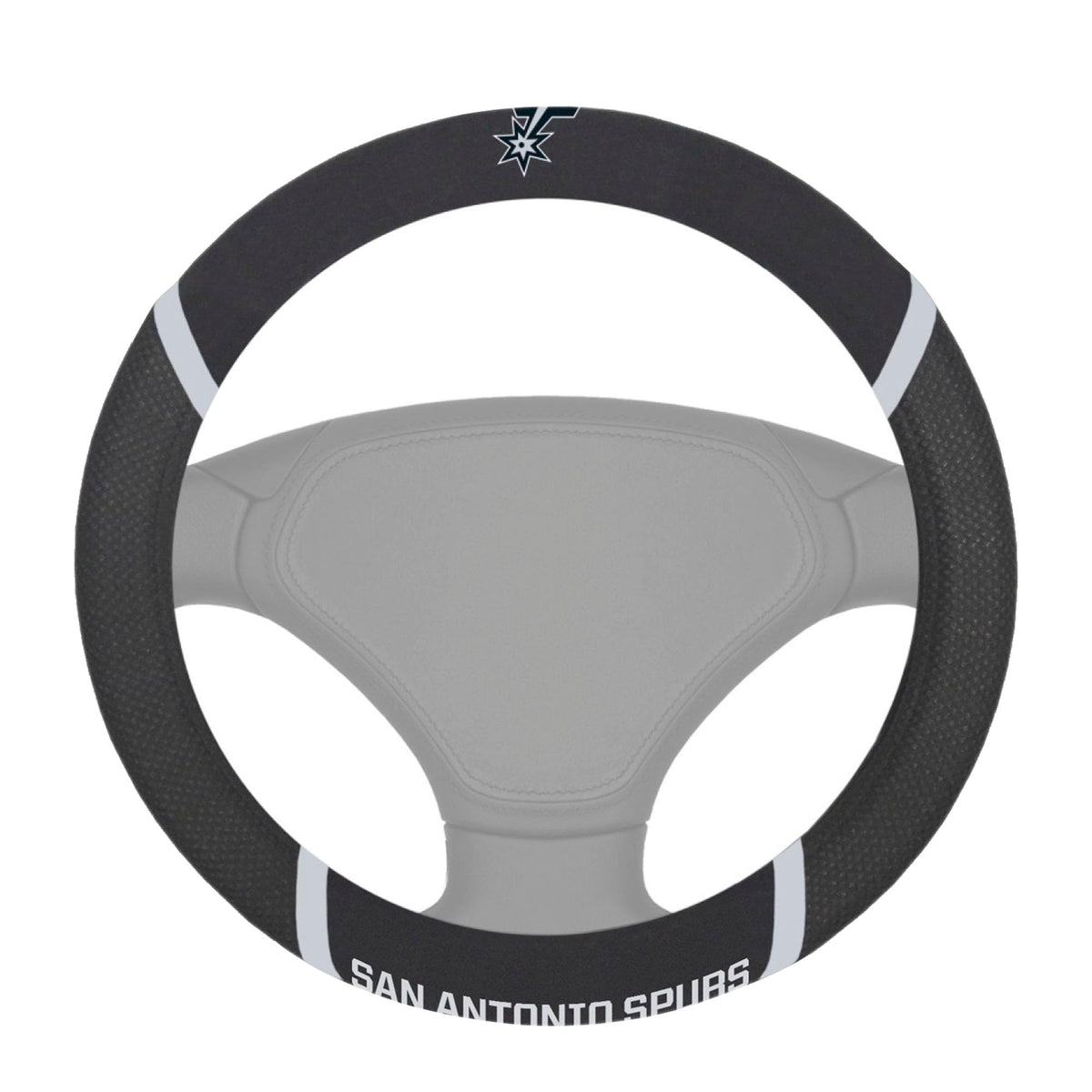 FANMATS 14891 NBA San Antonio Spurs Polyester Steering Wheel Cover , 15''x15''