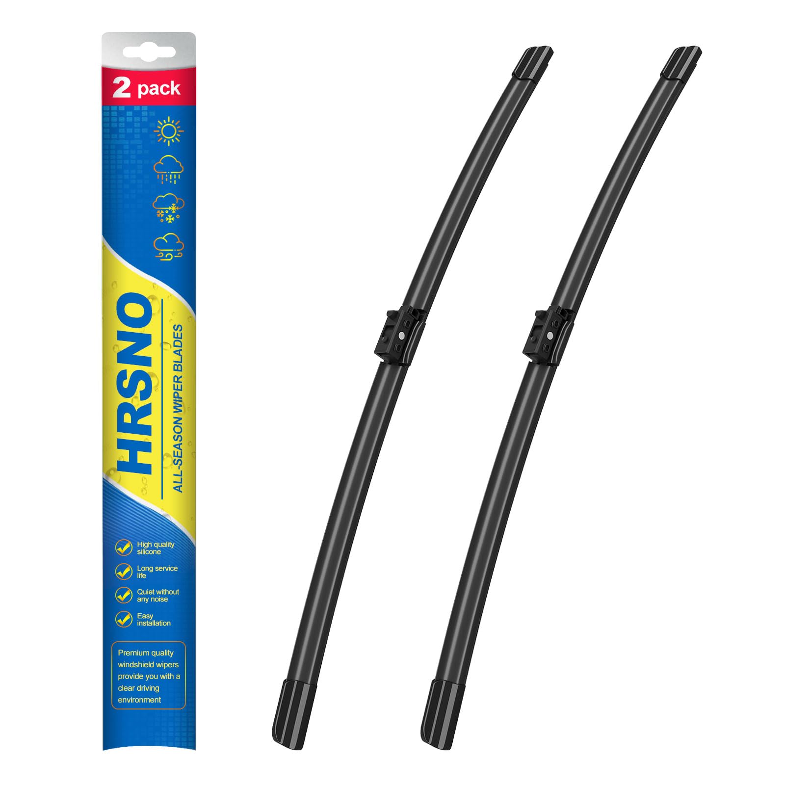 Hrsno Quality All-Season Premium Windshield Wiper Blade Replacement For Mercedes-Benz C43 Amg 2016-2020, Easy For Installation 2